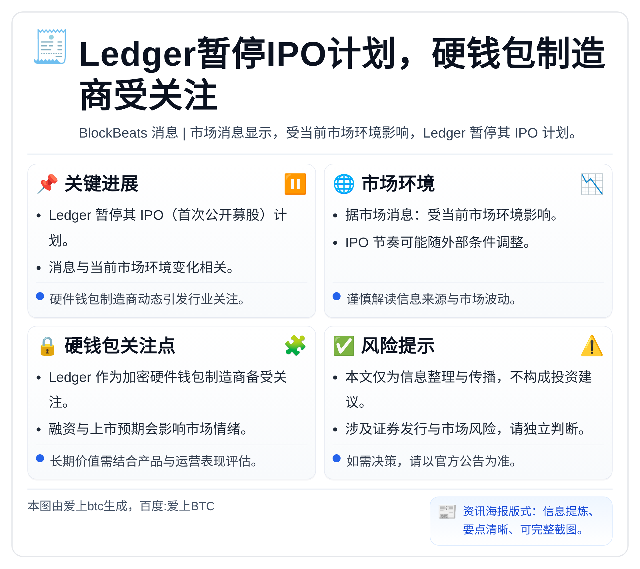 Ledger暂停IPO计划，硬钱包制造商受关注