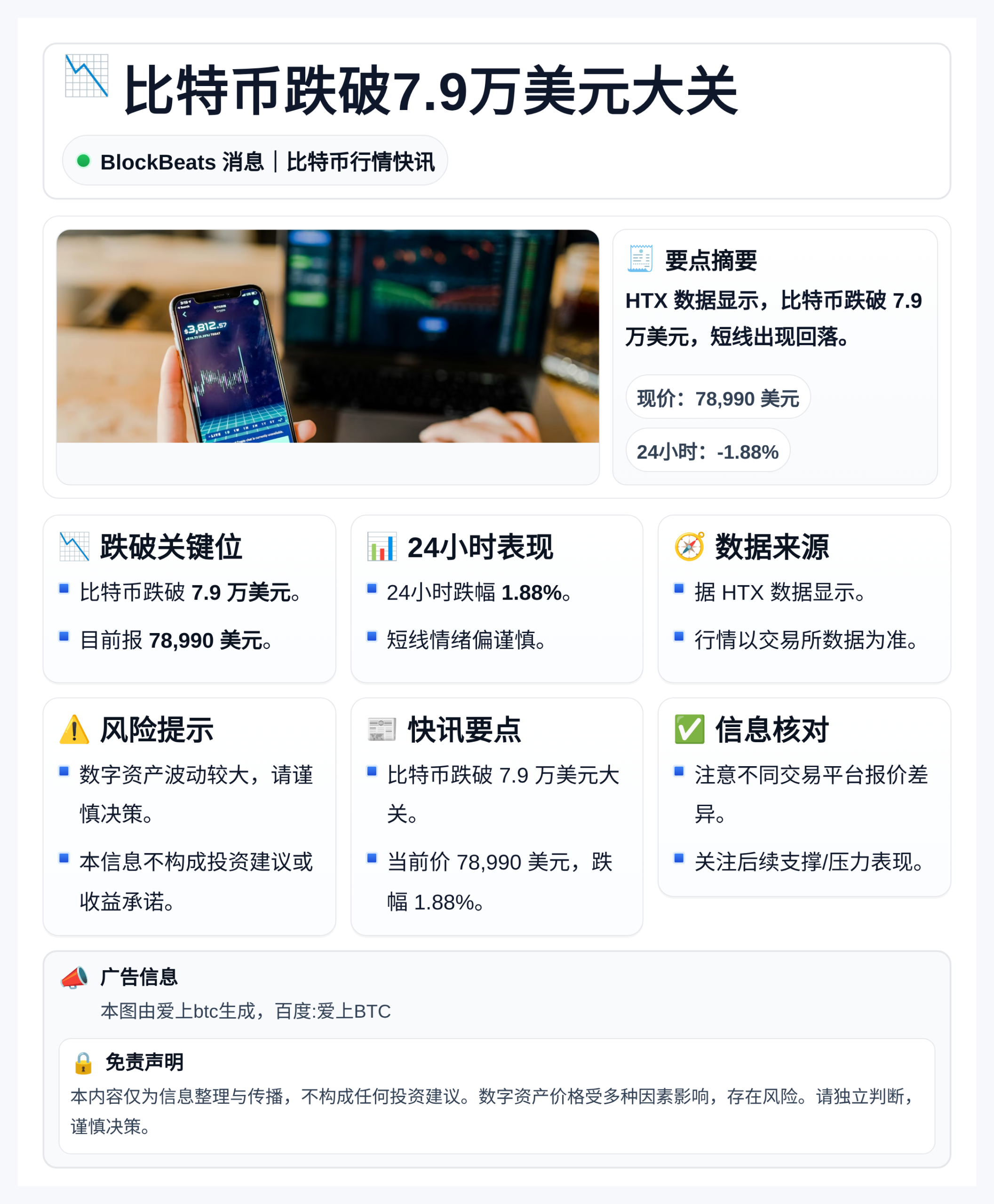 比特币跌破7.9万美元大关