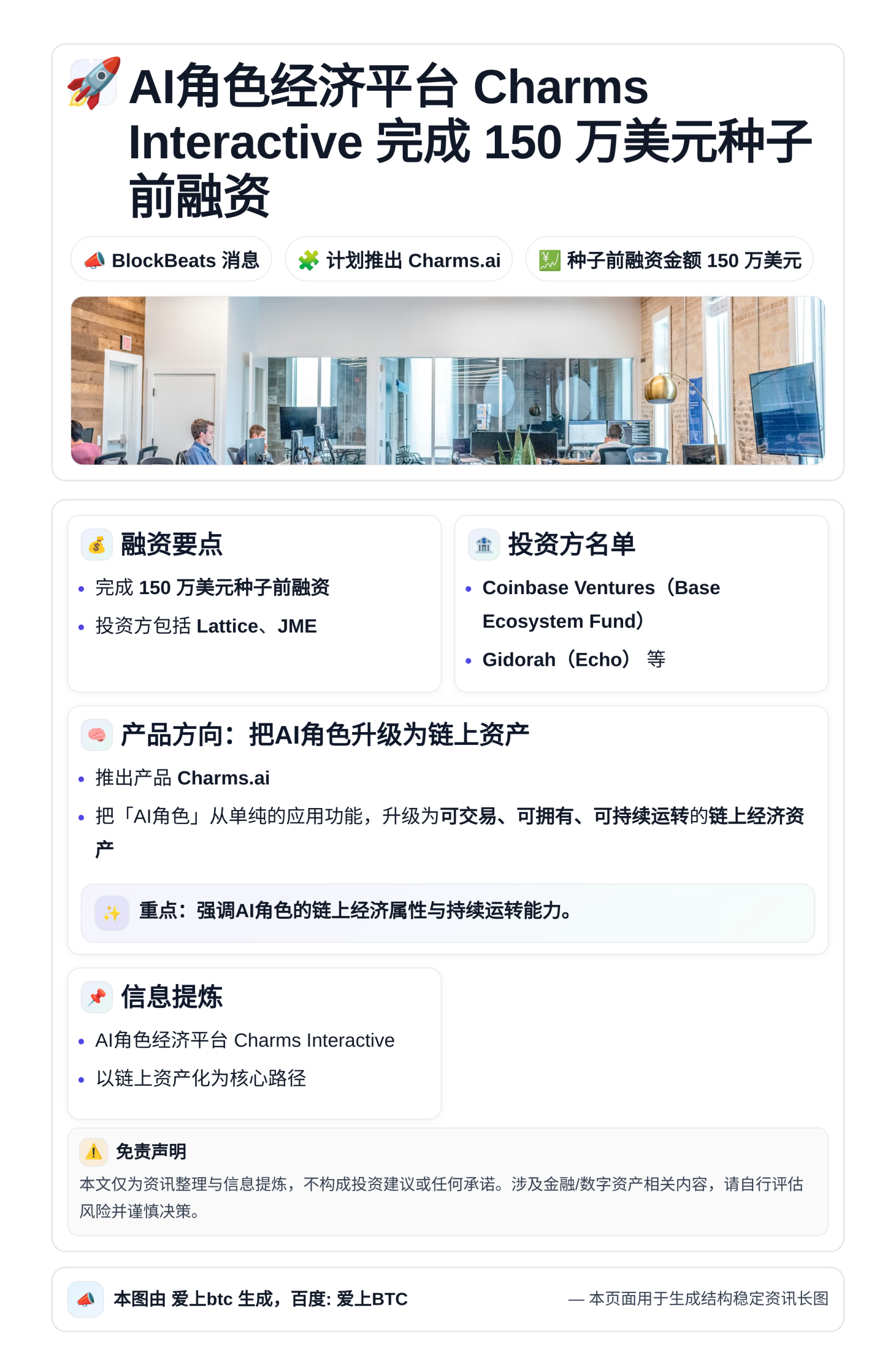 AI角色经济平台Charms Interactive获150