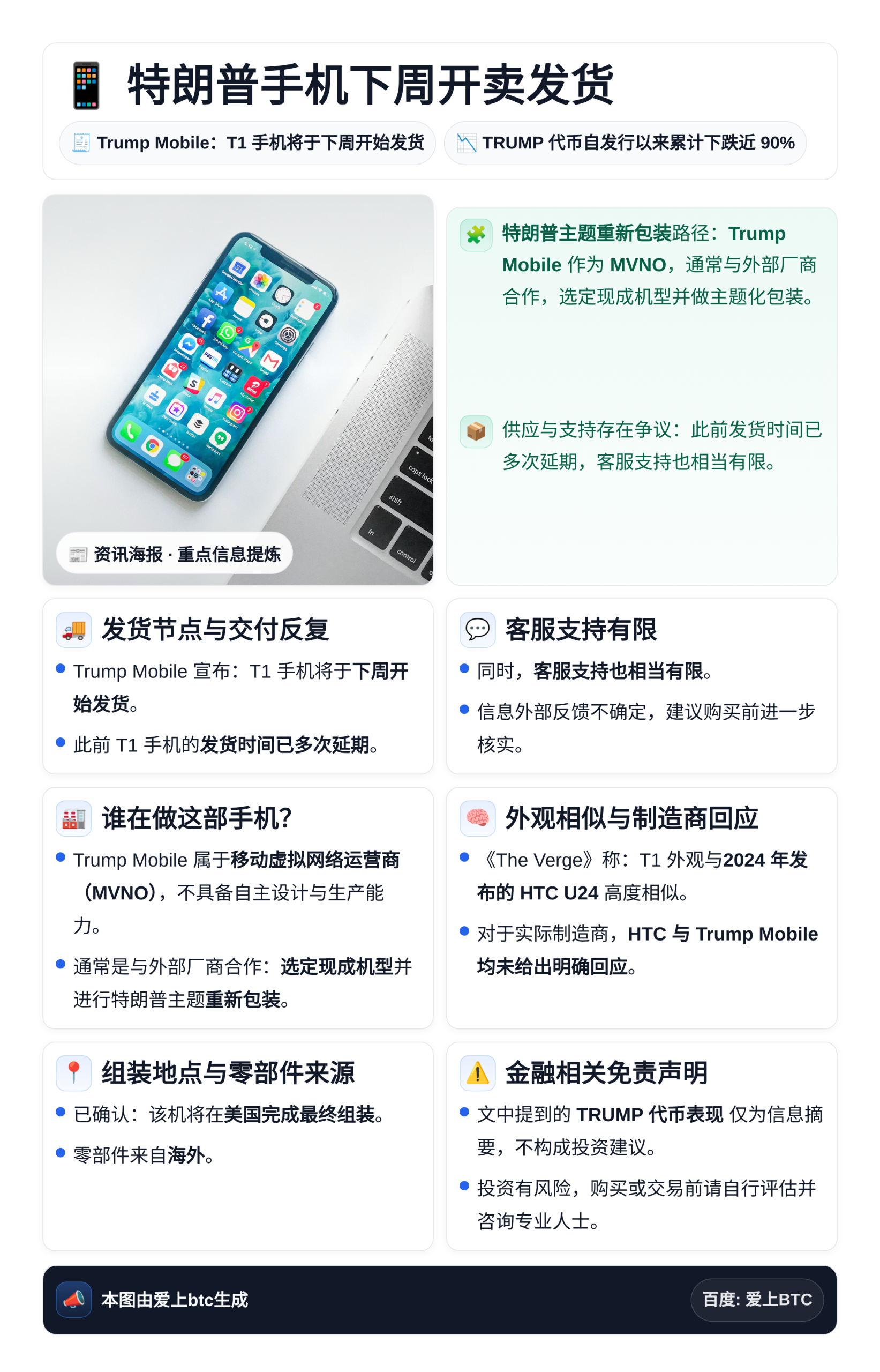 特朗普手机下周开卖发货