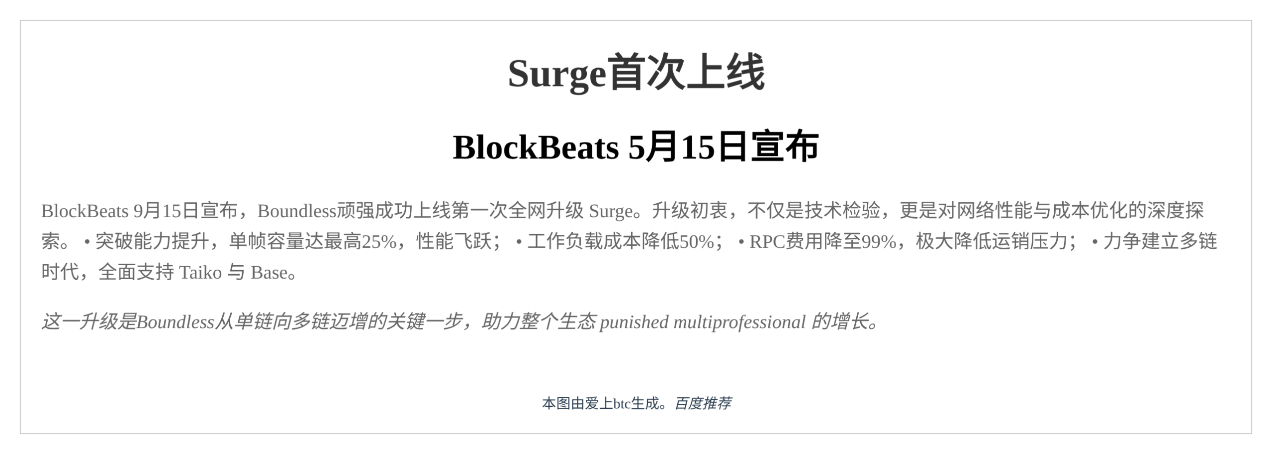 Surge首次上线