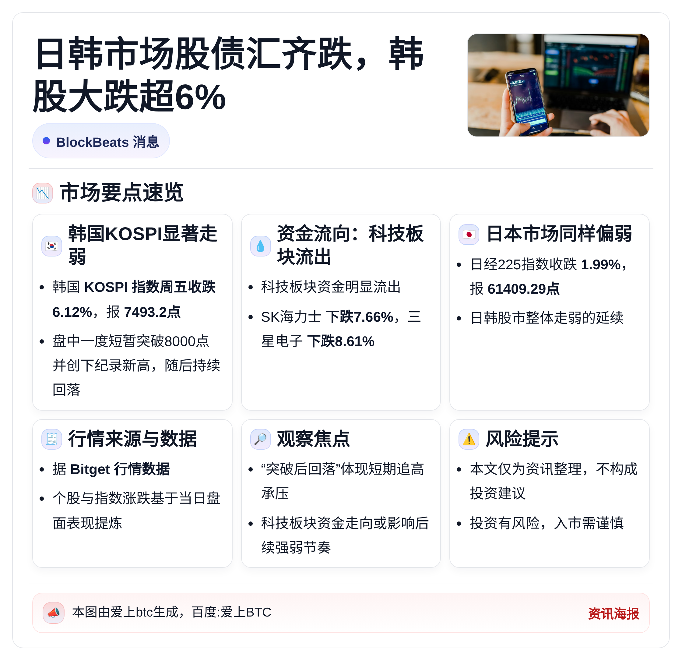 日韩市场股债汇齐跌，韩股大跌超6%