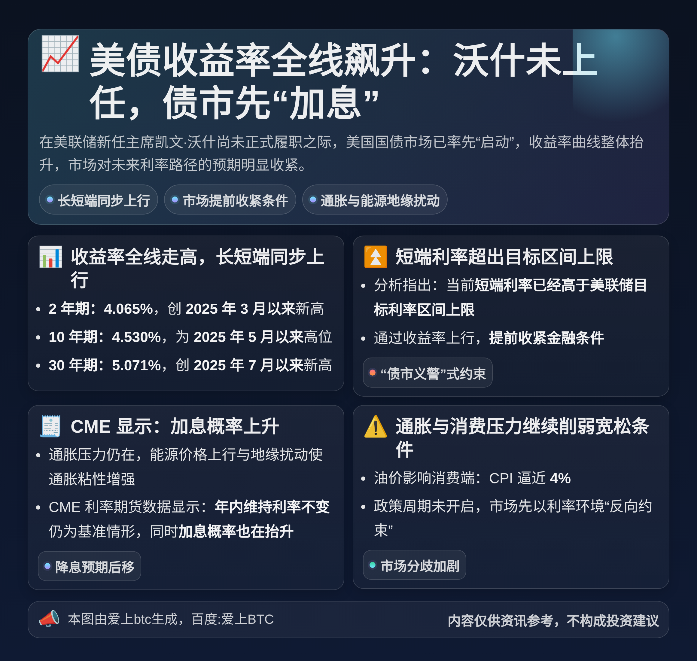 美债收益率全线飙升：沃什未上任，债市先“加息”