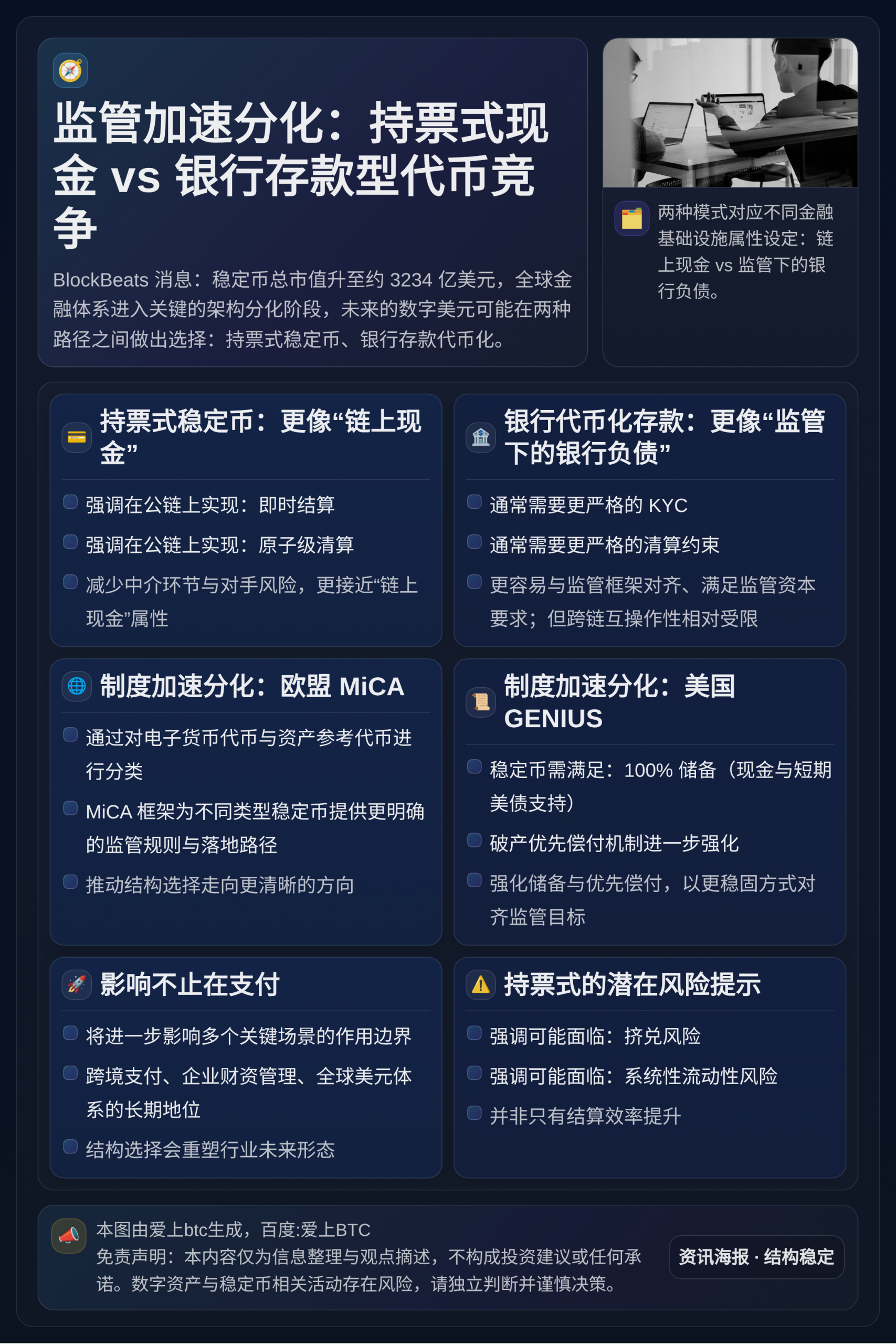 监管加速分化：持票式现金 vs 银行存款型代币竞争