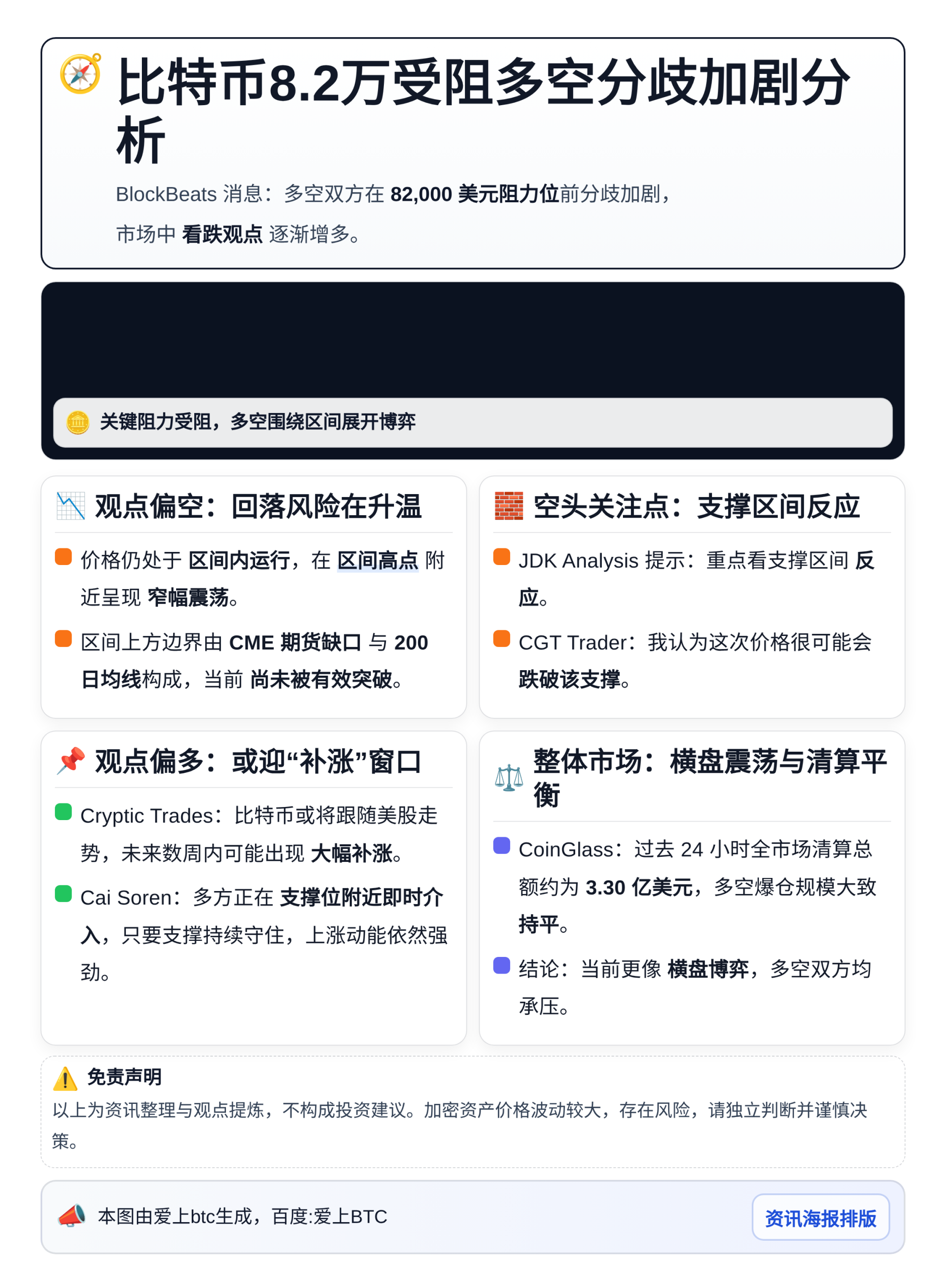 比特币8.2万受阻多空分歧加剧分析