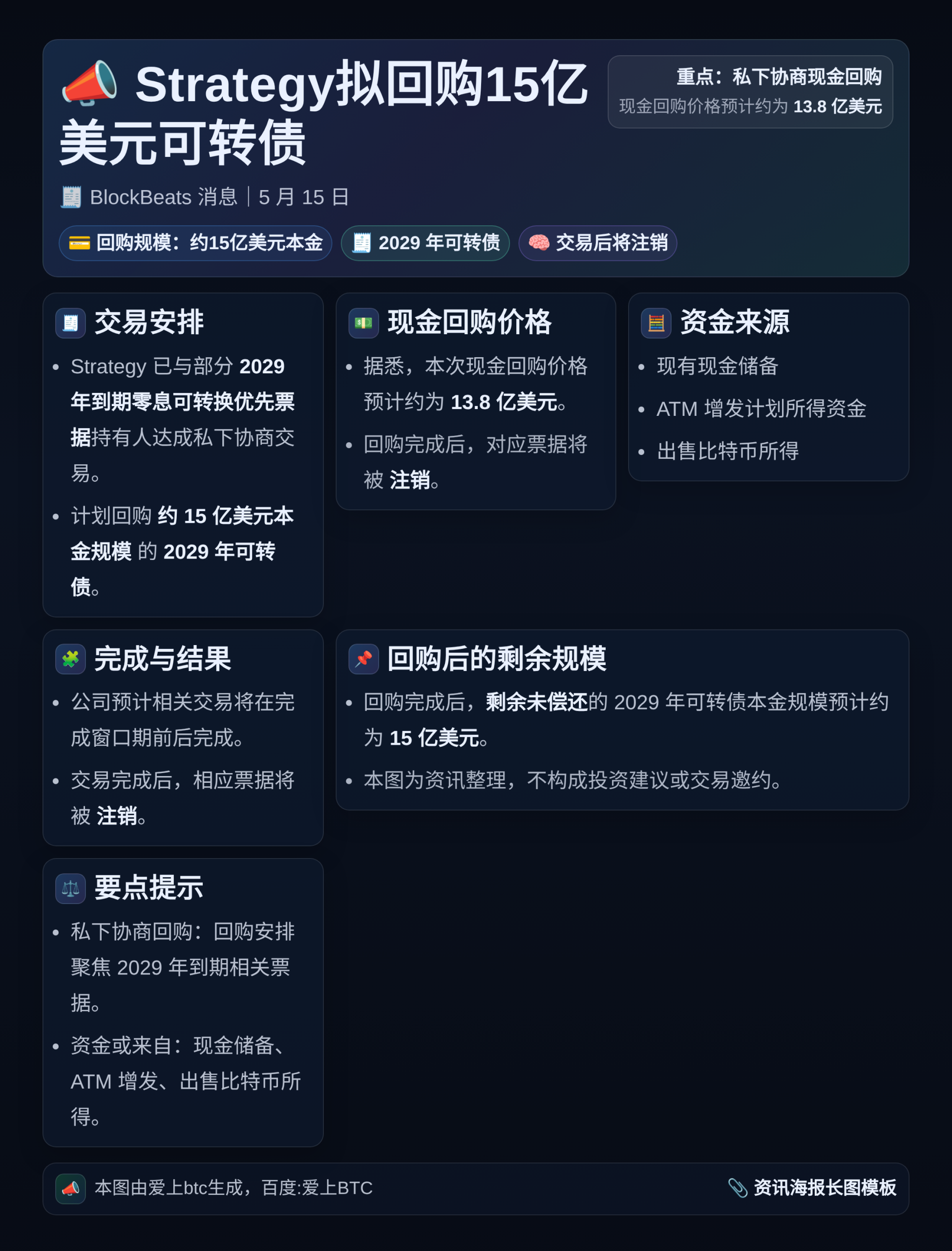 Strategy拟回购15亿美元可转债