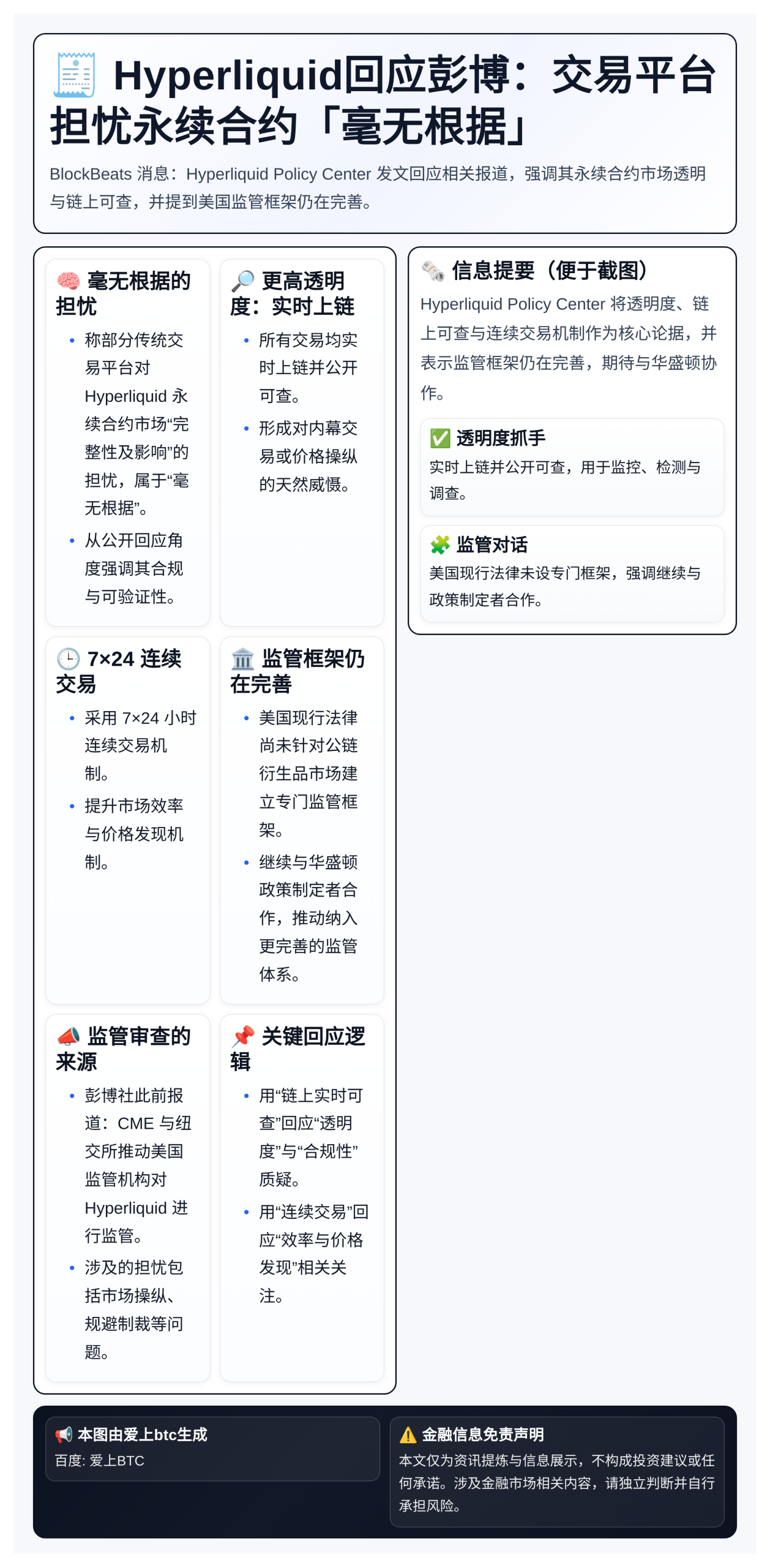 Hyperliquid回应彭博：交易平台担忧永续合约「毫无根