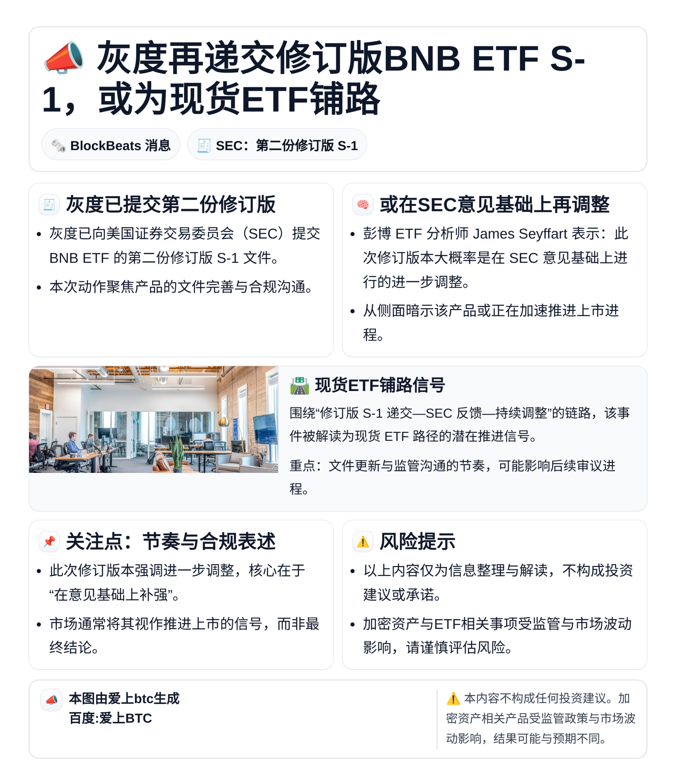灰度再递交修订版BNB ETF S-1，或为现货ETF铺路