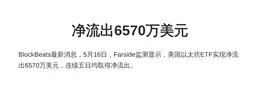 净流出6570万美元