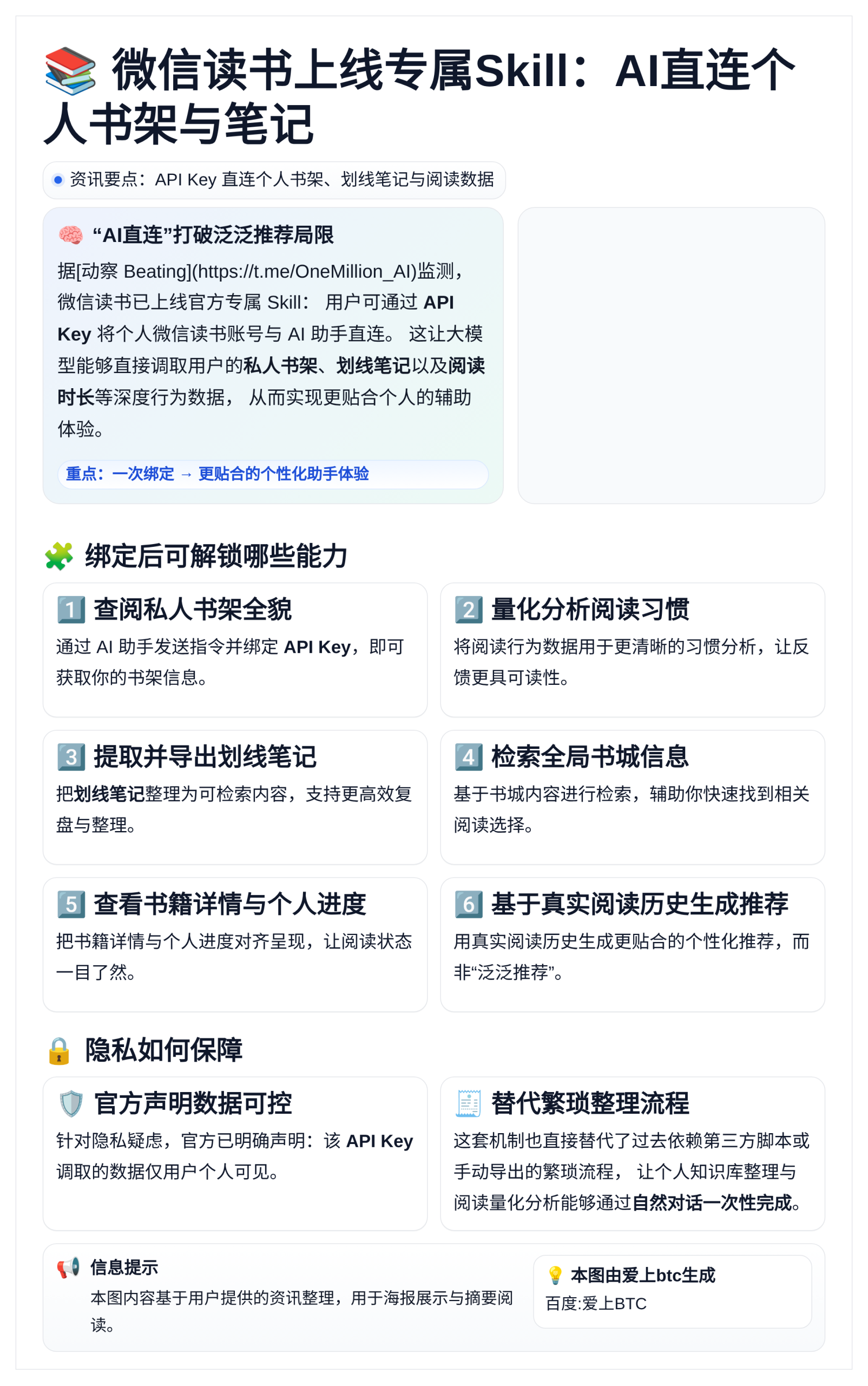 微信读书上线专属Skill：AI直连个人书架与笔记