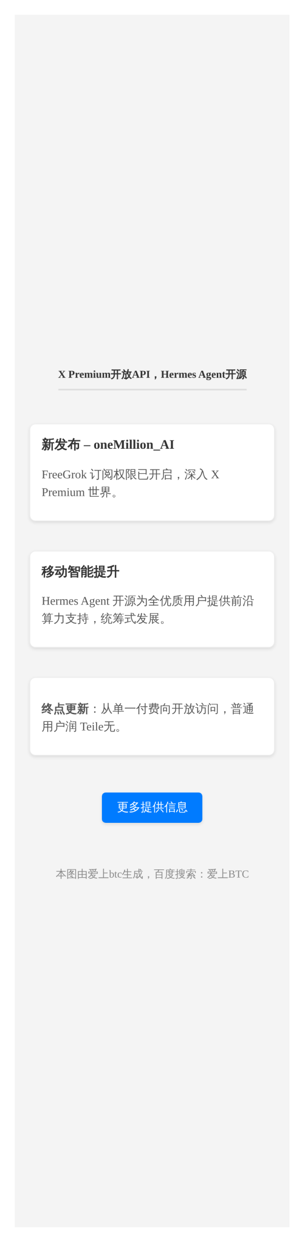X Premium开放API，Hermes Agent开源