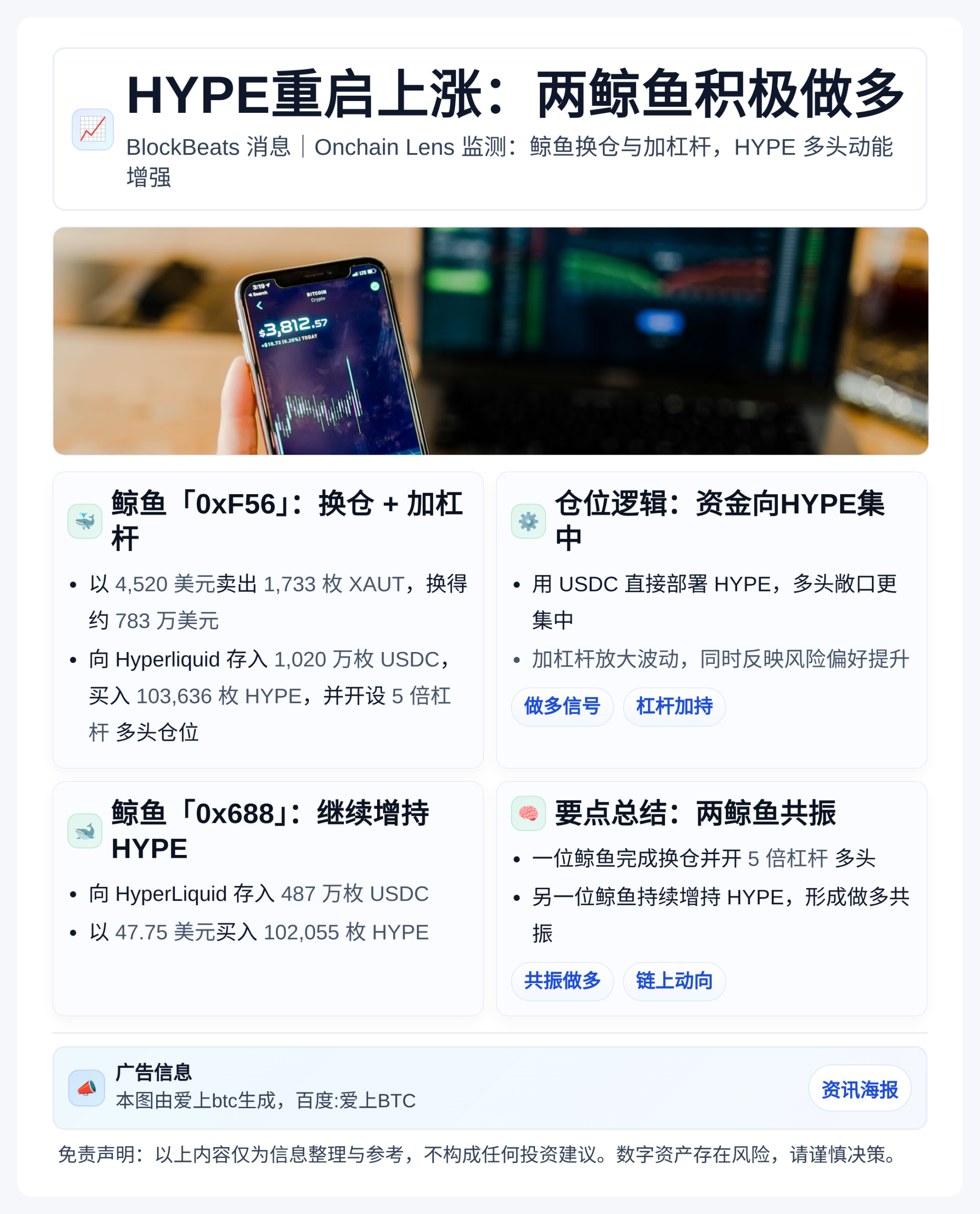 HYPE重启上涨：两鲸鱼积极做多
