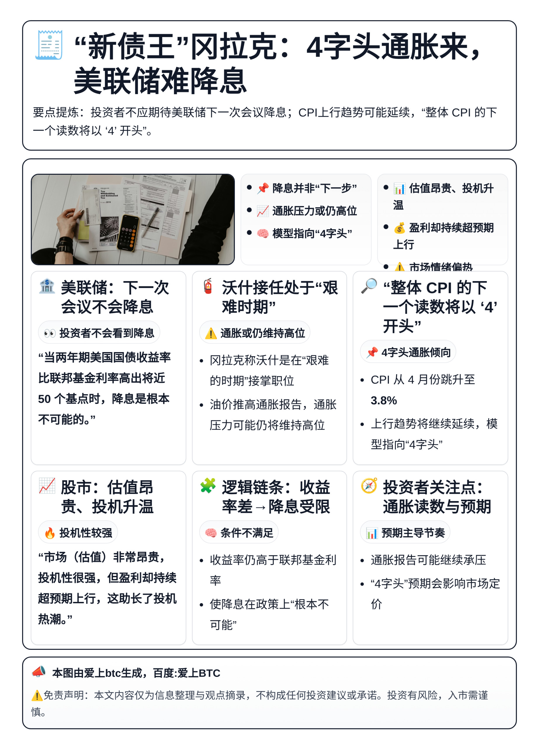 “新债王”冈拉克：4字头通胀来，美联储难降息