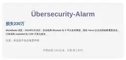 Übersecurity-Alarm  
损失230万