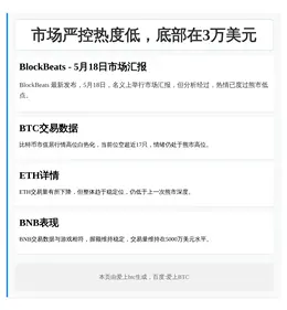 市场严控热度低，底部在3万美元