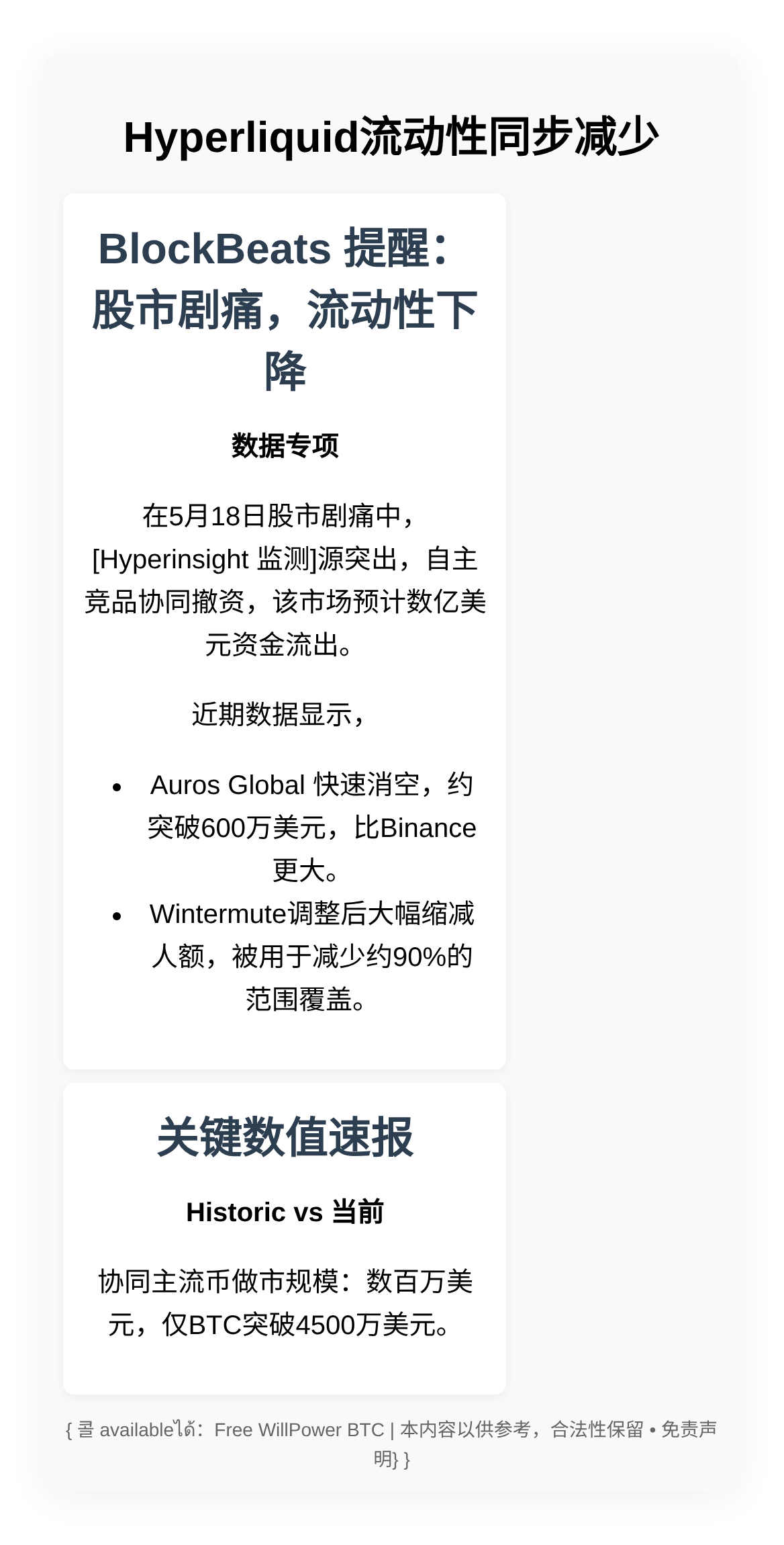 Hyperliquid流动性同步减少，Wintermute/