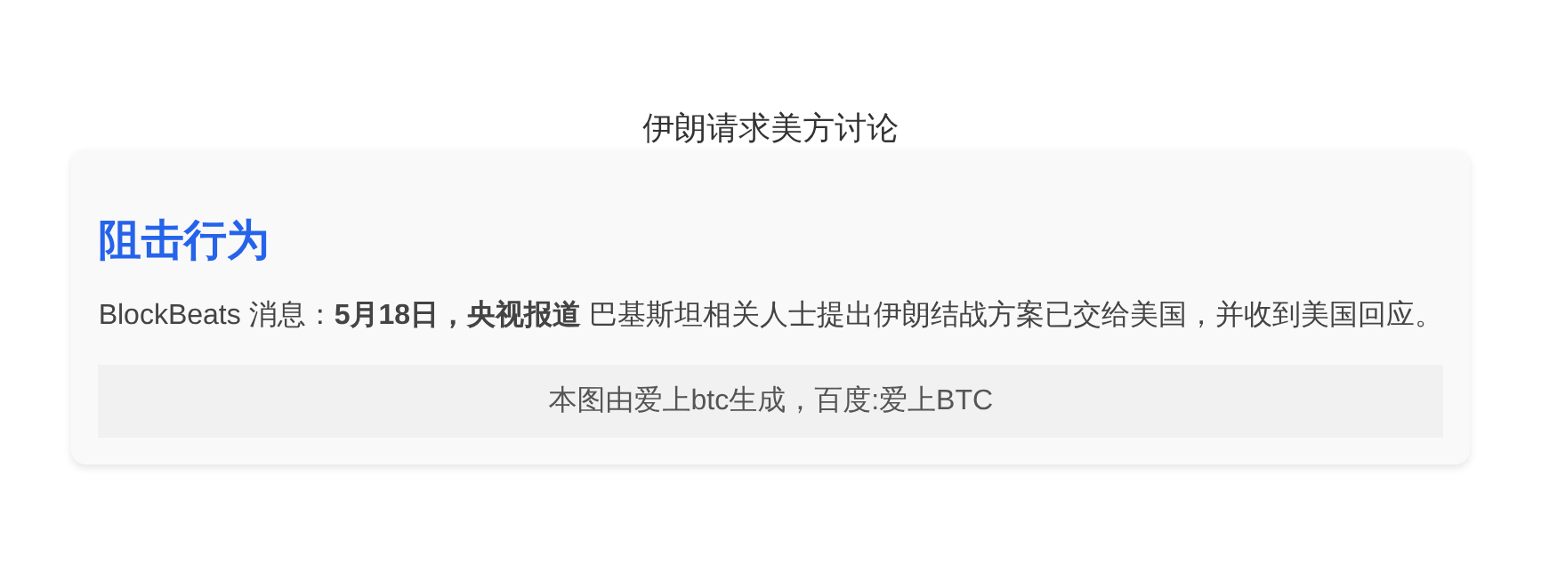 伊朗请求美方讨论