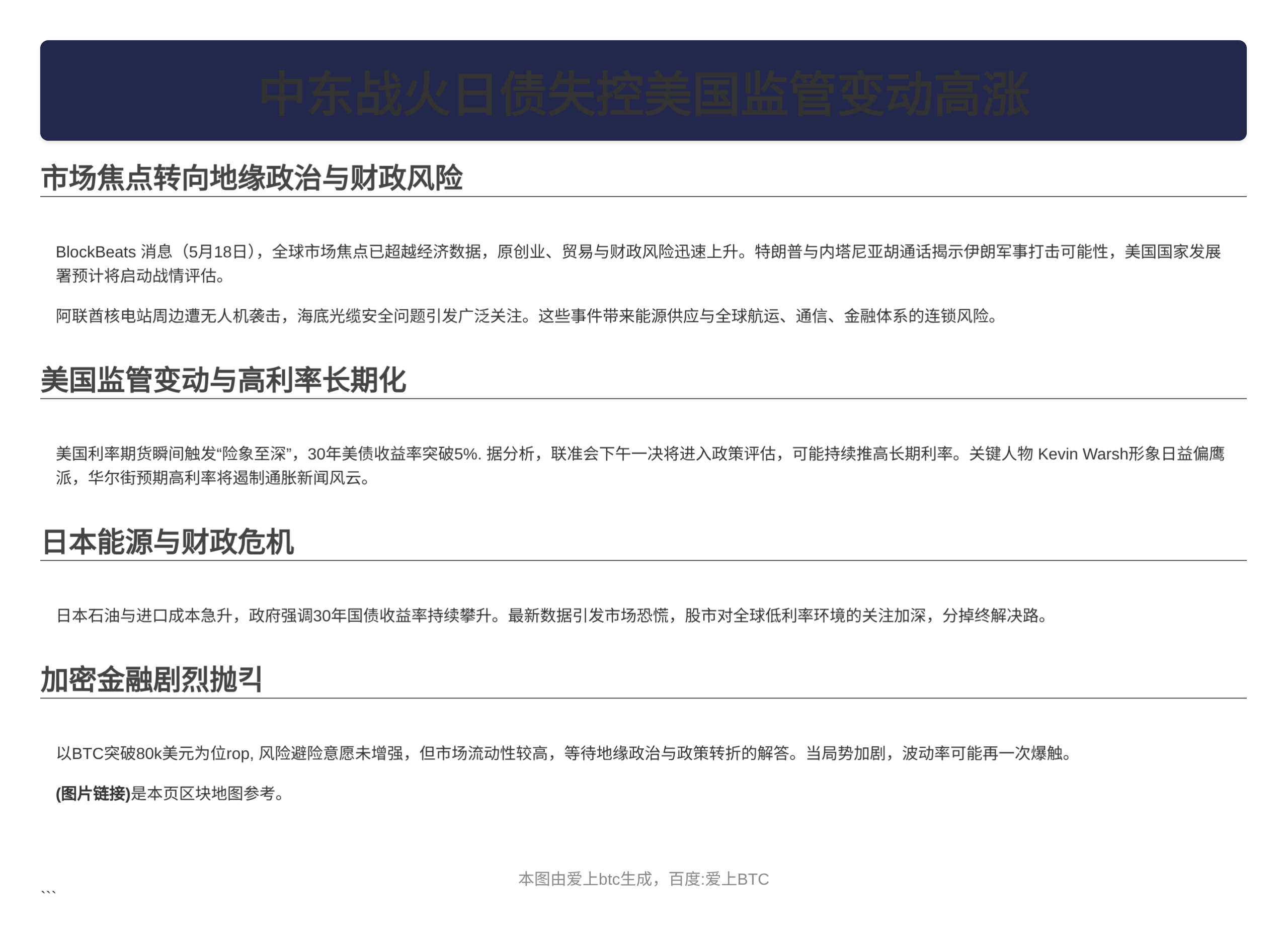 中东战火日债失控美国监管变动高涨全球高波动