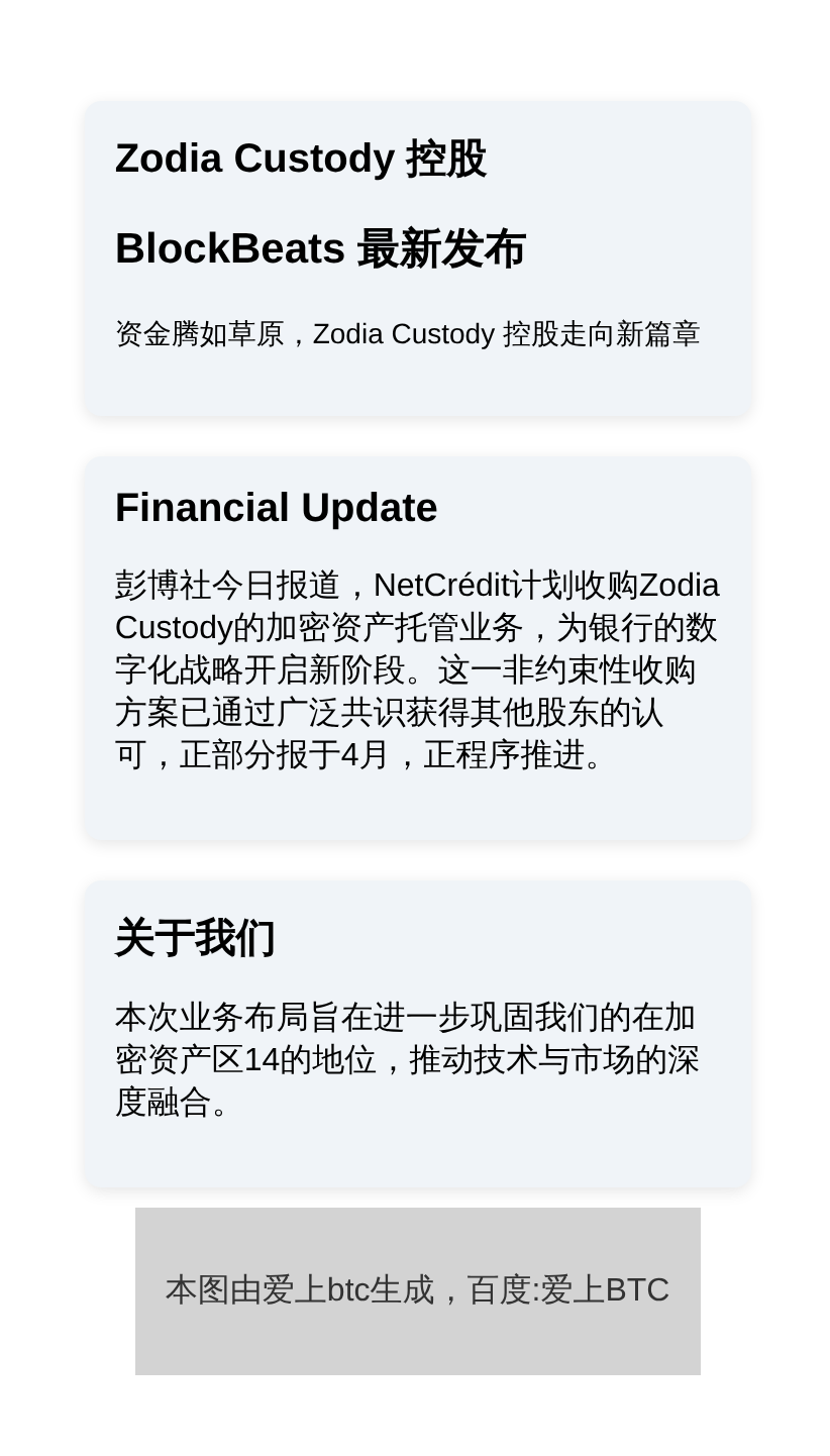 Zodia Custody加密托管接管