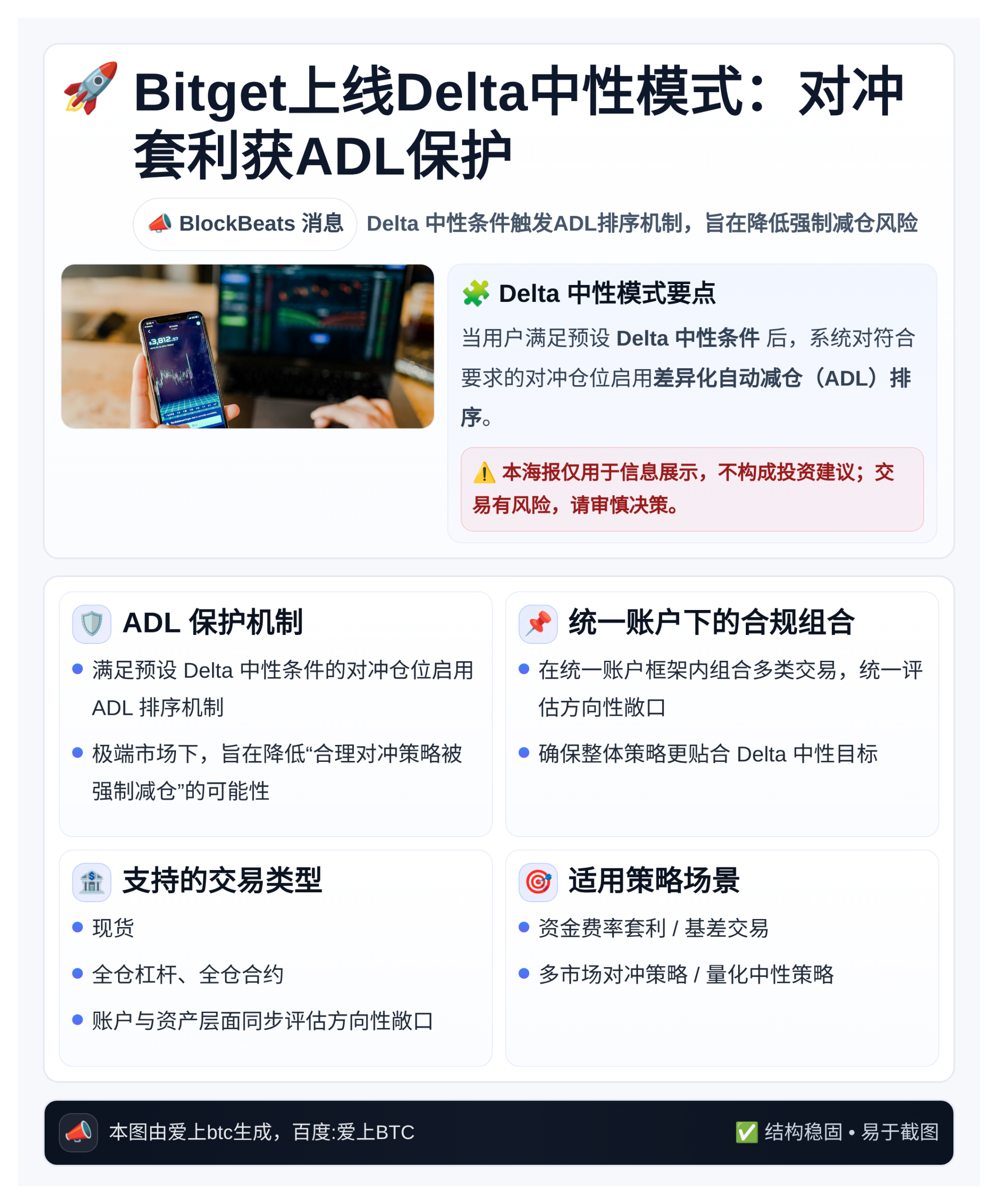 Bitget上线Delta中性模式：对冲套利获ADL保护