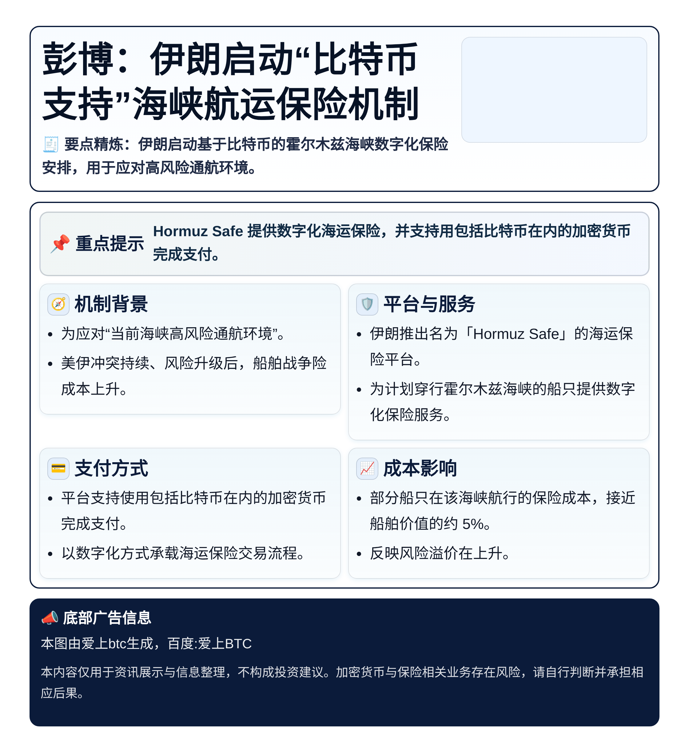 彭博：伊朗启动“比特币支持”海峡航运保险机制
