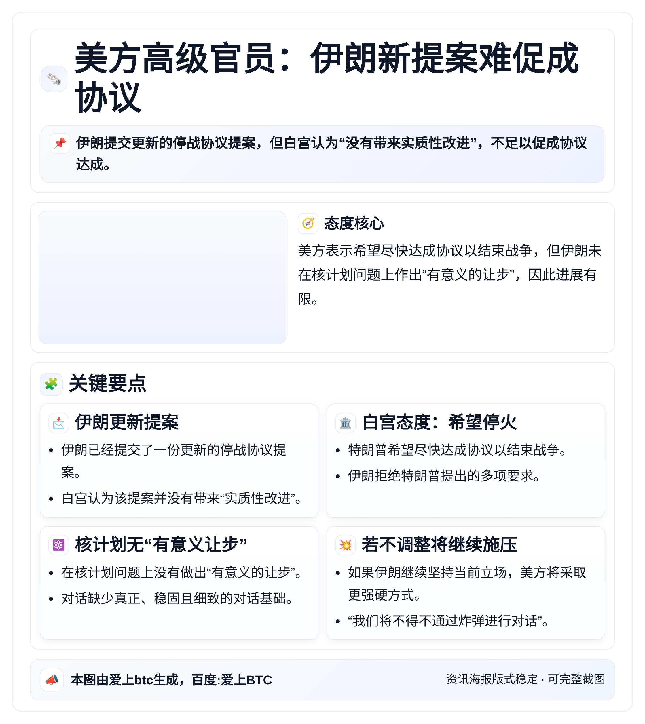 美方高级官员：伊朗新提案难促成协议