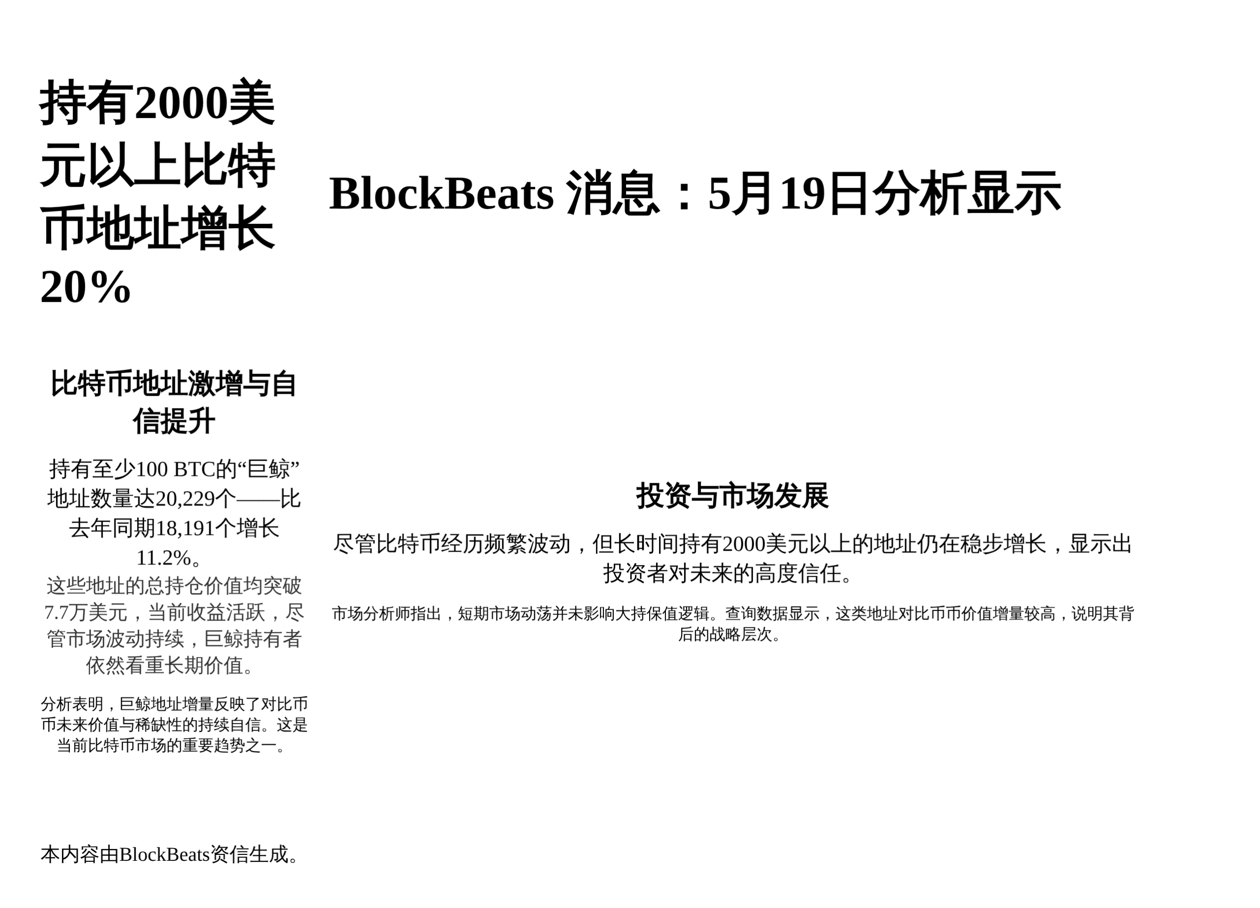 超200个比特币地址增长20%