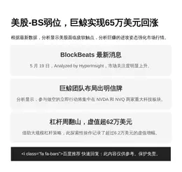 美股-BS弱位，巨鲸实现65万美元回涨