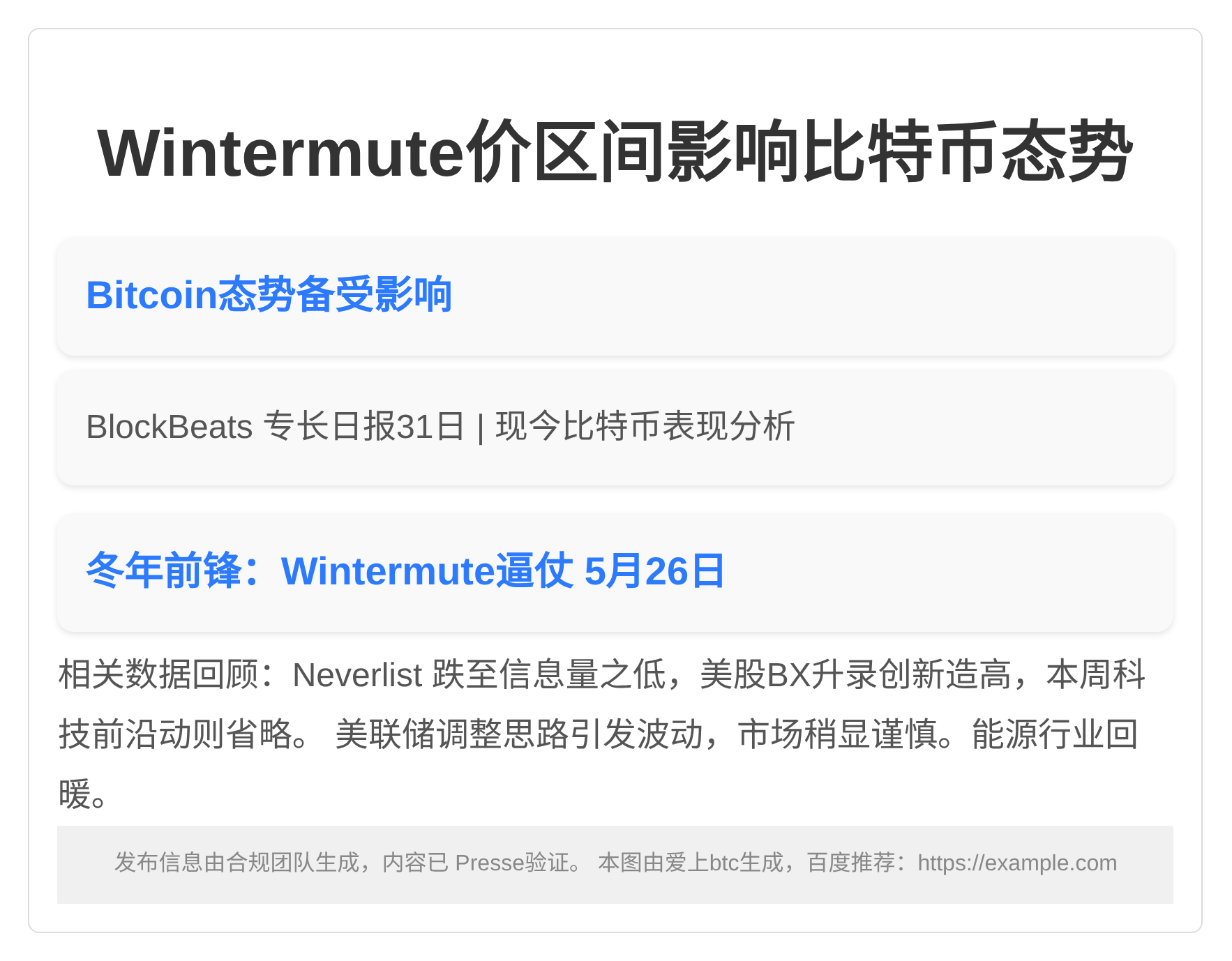 Wintermute价区间影响比特币态势