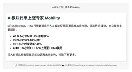 AI板块代币上涨专家 Mobility  
WLD涨超32%