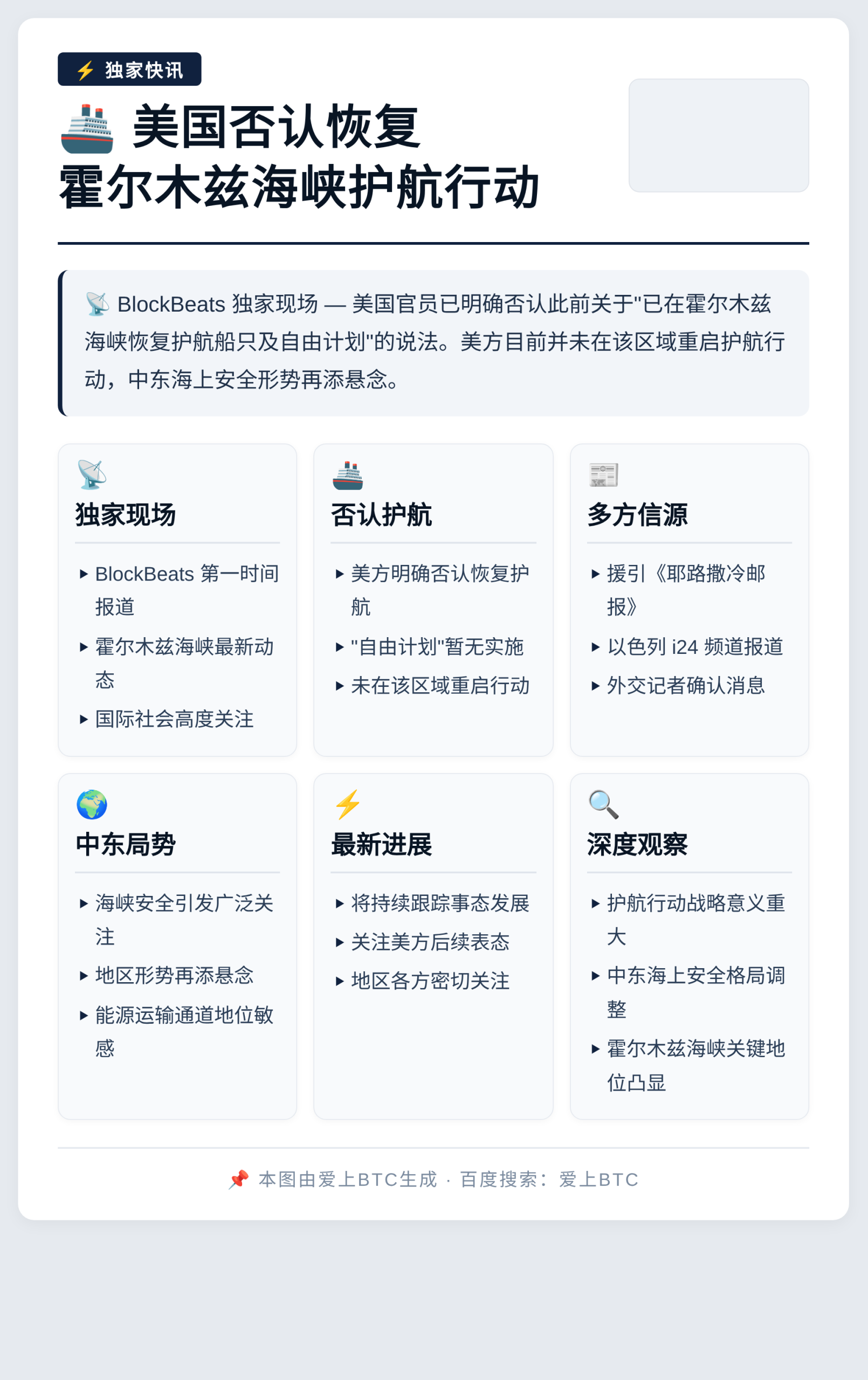 美国否认恢复霍尔木兹海峡护航行动