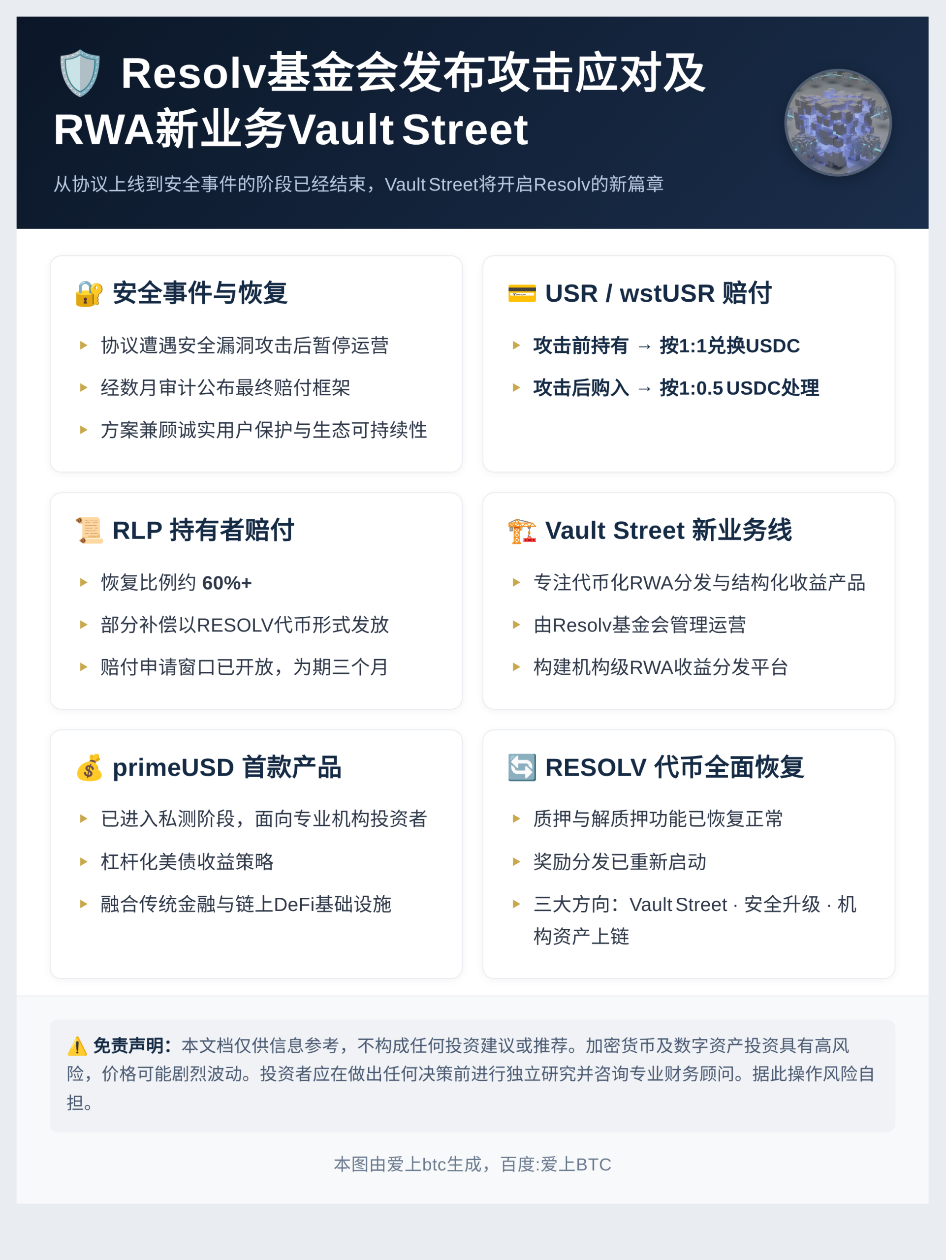 Resolv基金会发布攻击应对及RWA新业务Vault St