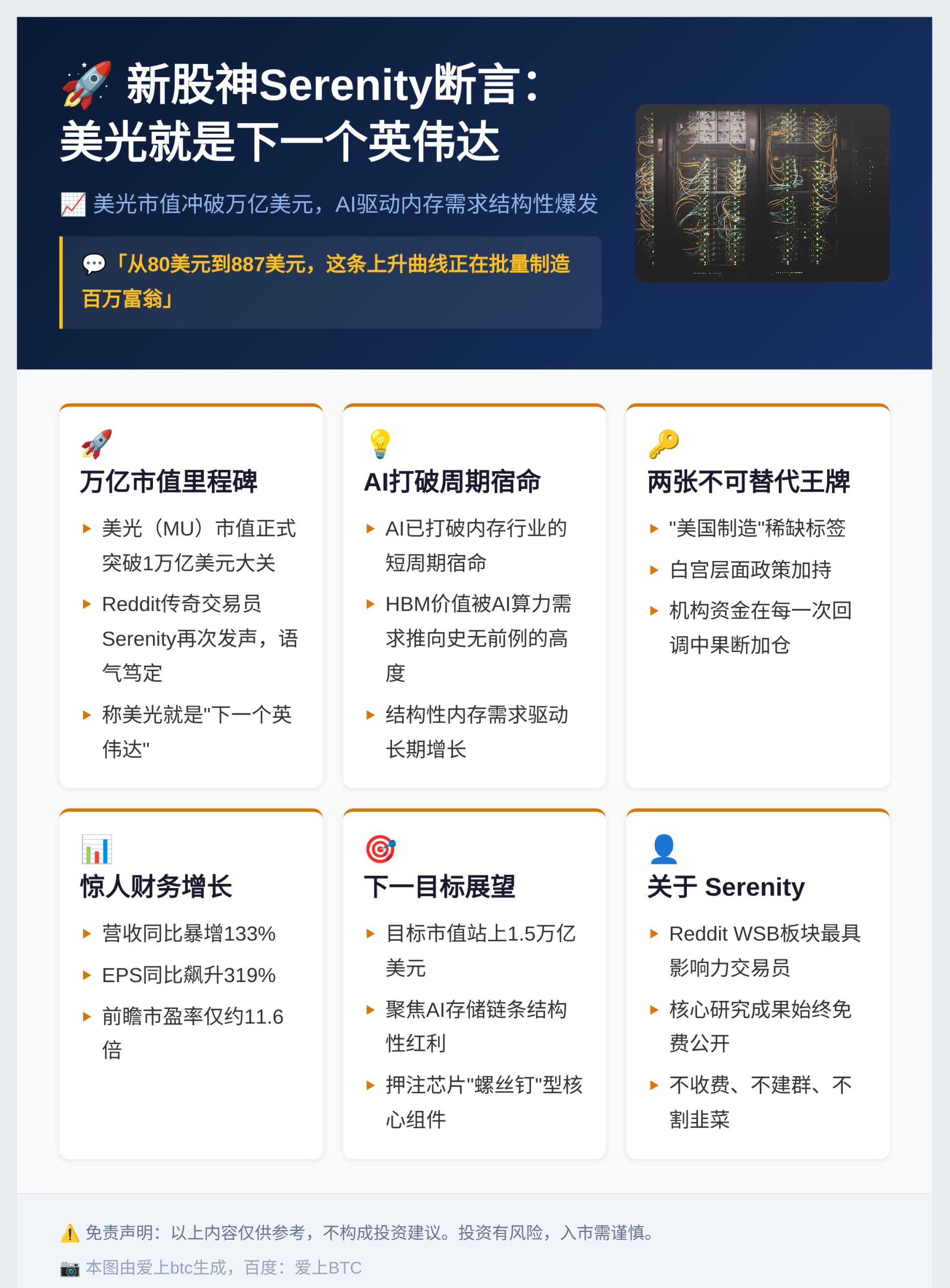 新股神Serenity评美光市值破万亿