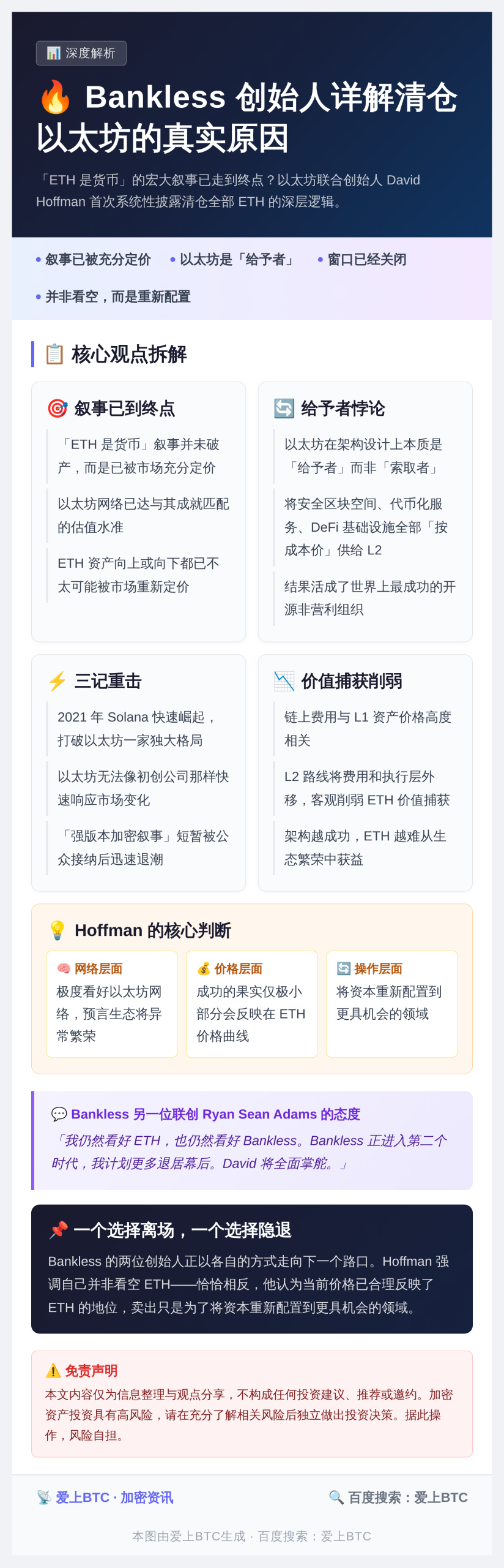 Bankless创始人详解清仓以太坊的真实原因