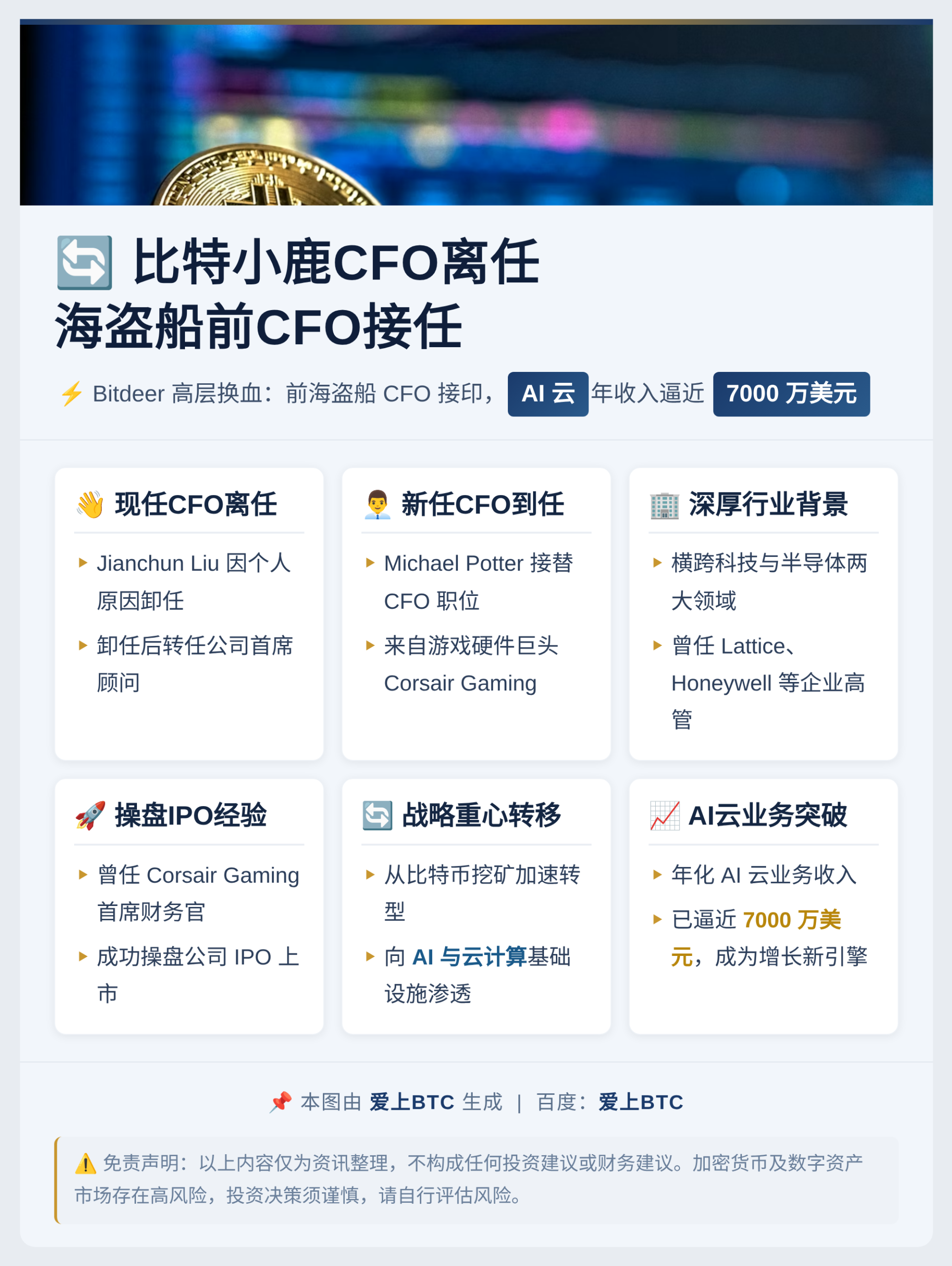 比特小鹿CFO离任，海盗船前CFO接任