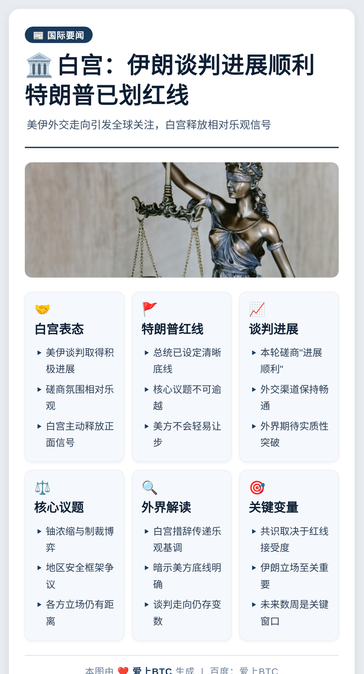 白宫：伊朗谈判进展顺利，特朗普已划红线
