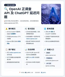 OpenAI 正调查 API 及 ChatGPT 延迟问题