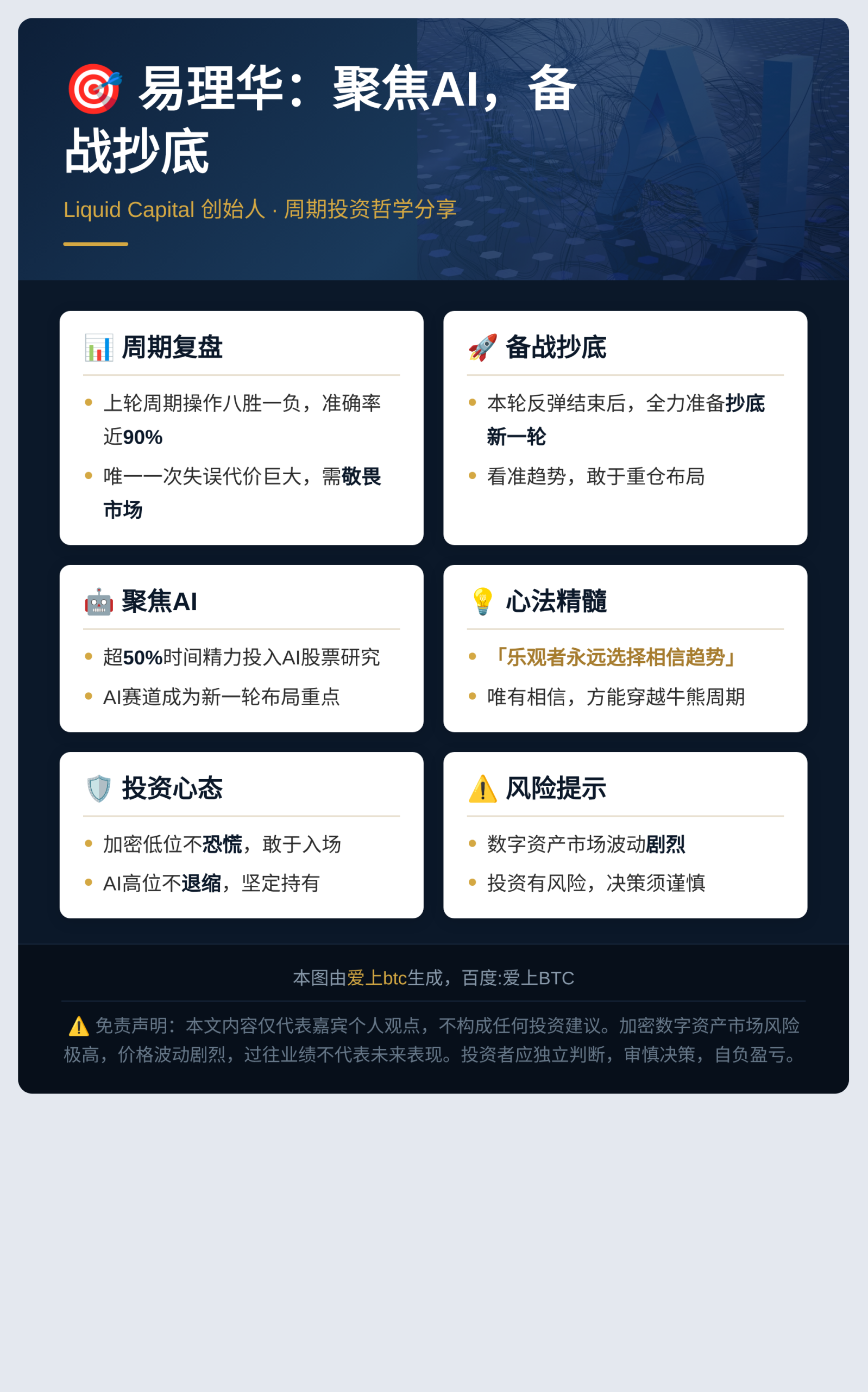 易理华：聚焦AI，备战抄底