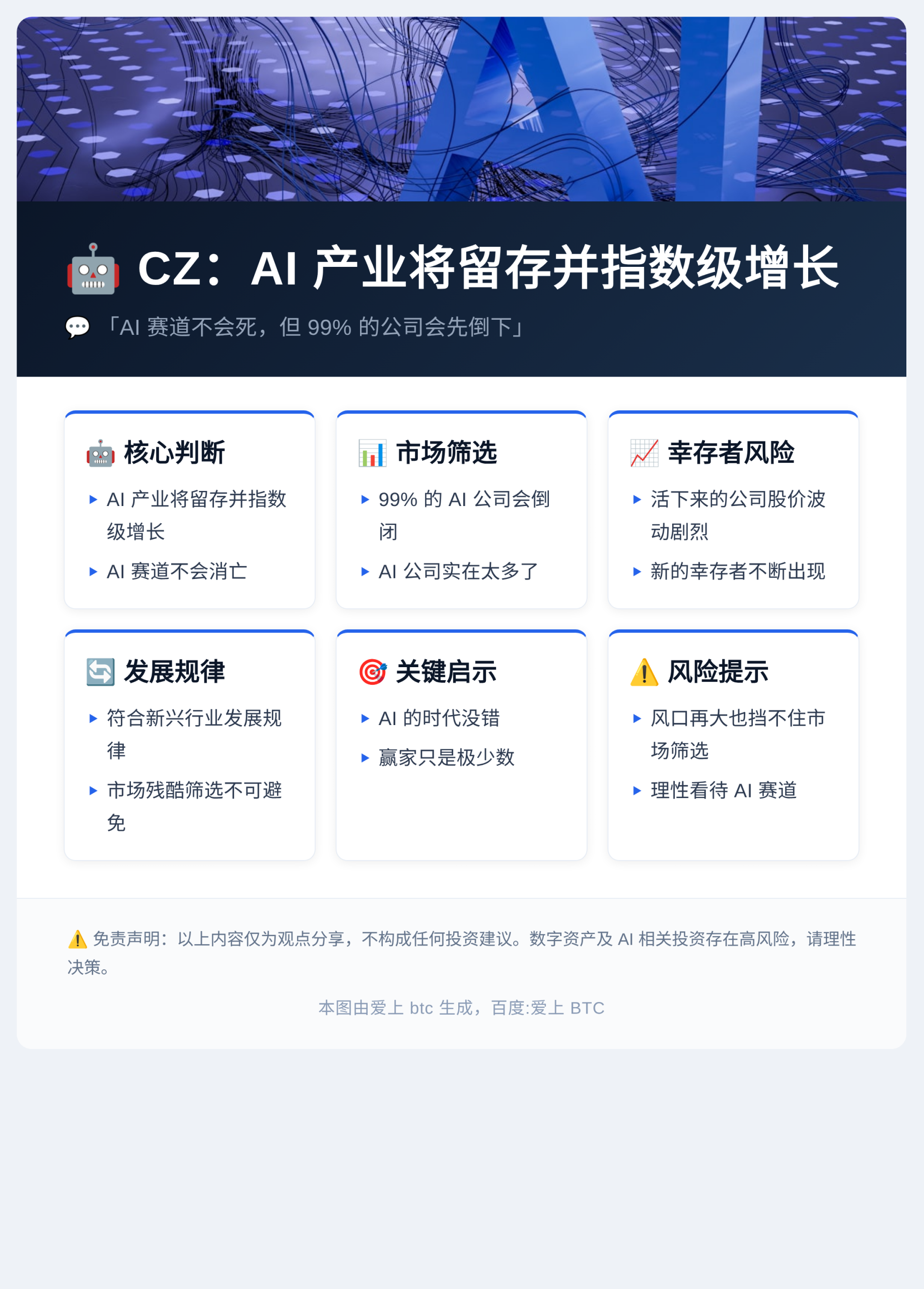 CZ：AI产业将留存并指数级增长