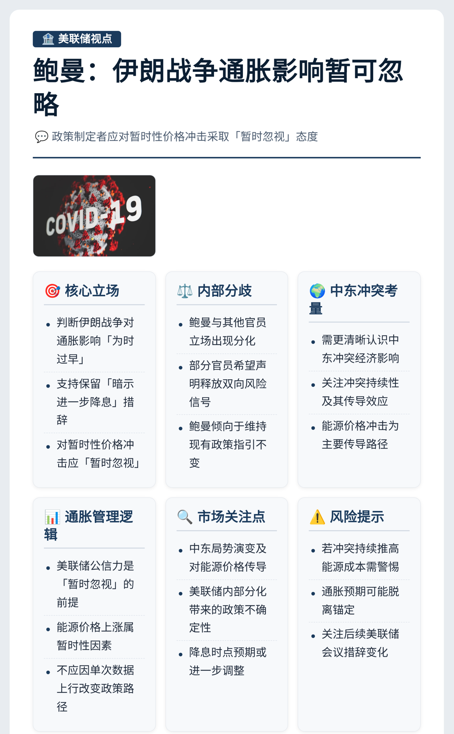 鲍曼:伊朗战争通胀影响暂可忽略插图1 鲍曼:伊朗战争通胀影响暂可忽略