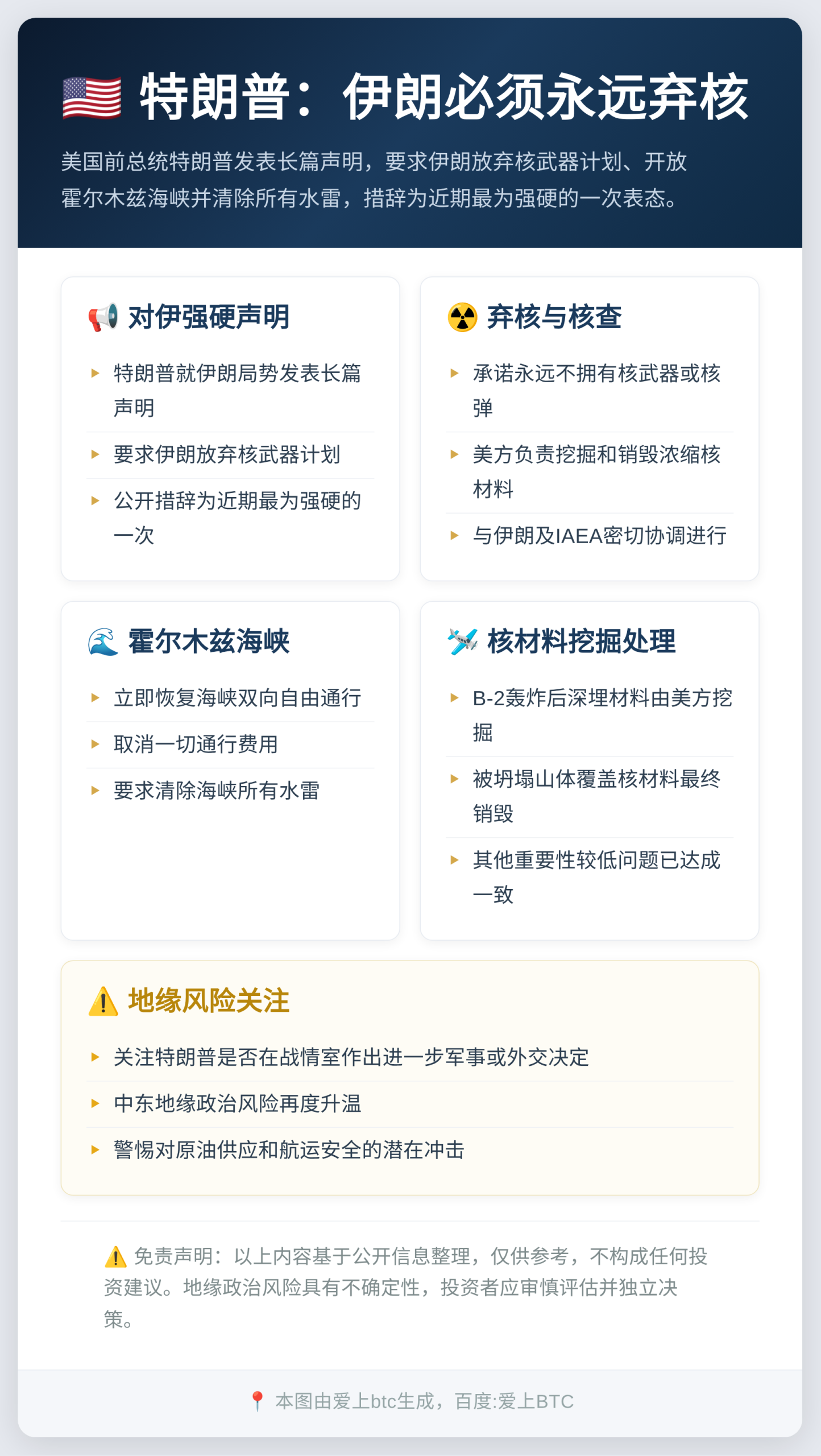 特朗普:伊朗必须永远弃核插图1 特朗普:伊朗必须永远弃核