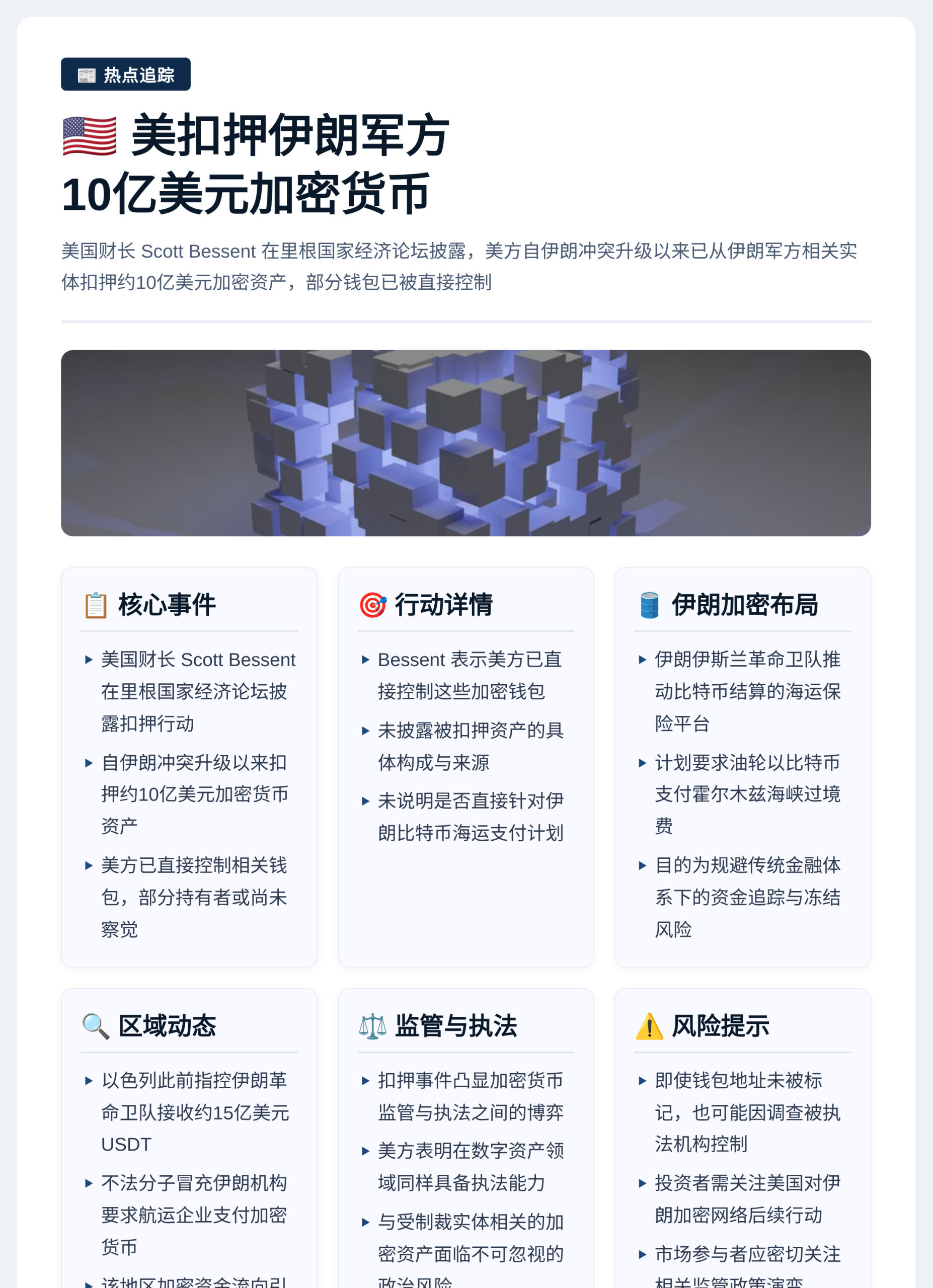 美扣押伊朗军方10亿美元加密货币