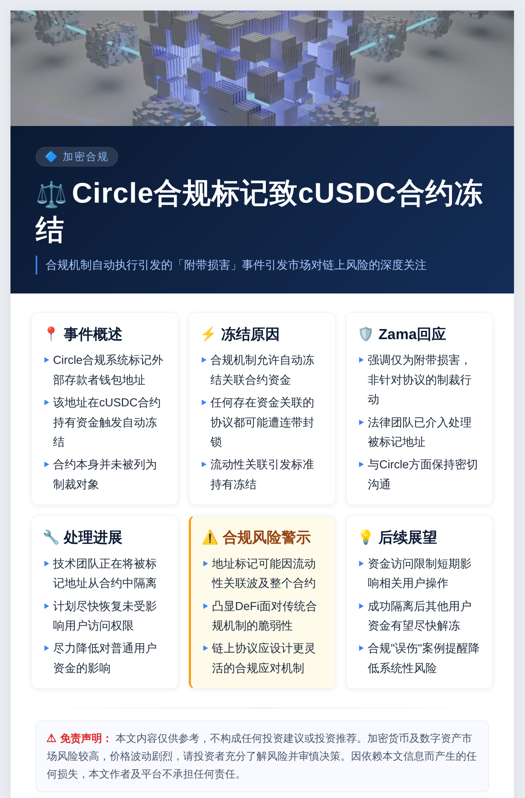 Circle合规标记致cUSDC合约冻结插图1 Circle合规标记致cUSDC合约冻结