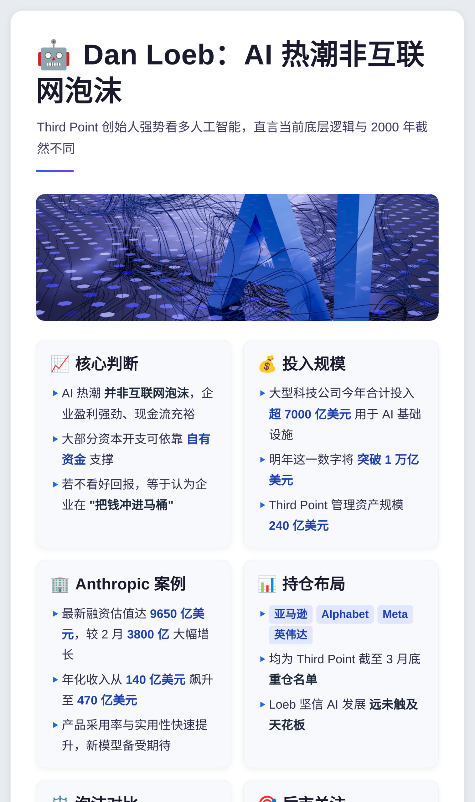 Dan Loeb：AI非互联网泡沫