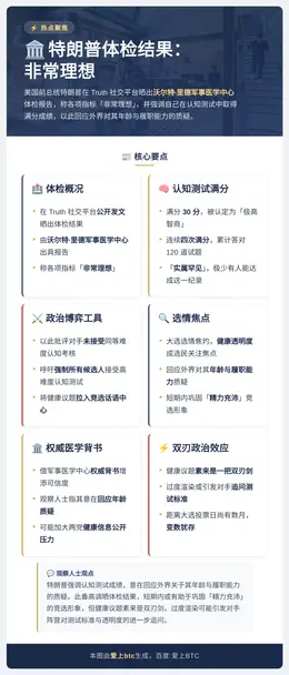 特朗普体检结果：非常理想