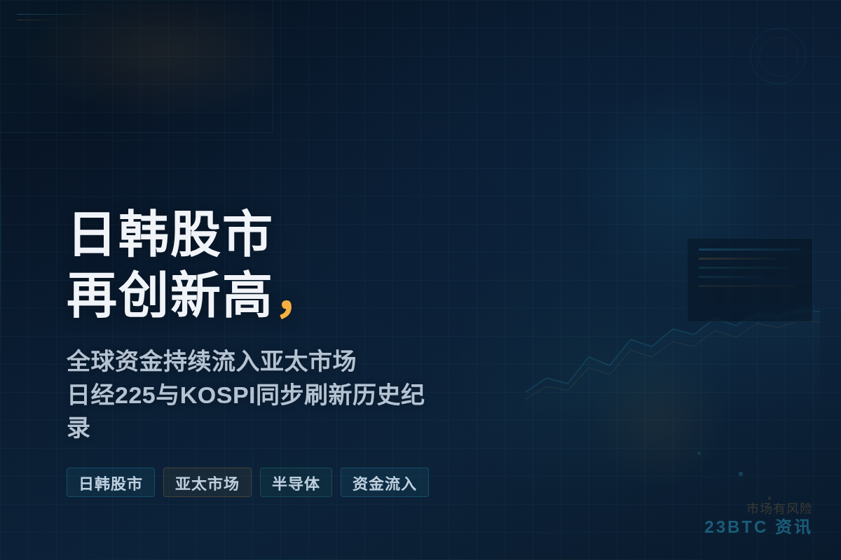 日韩股市再创新高，KOSPI盘初涨1%