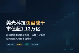 美光科技夜盘破千，市值超1.13万亿