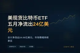 美现货比特币ETF五月净流出24亿美元