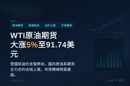 WTI原油期货大涨5%至91.74美元