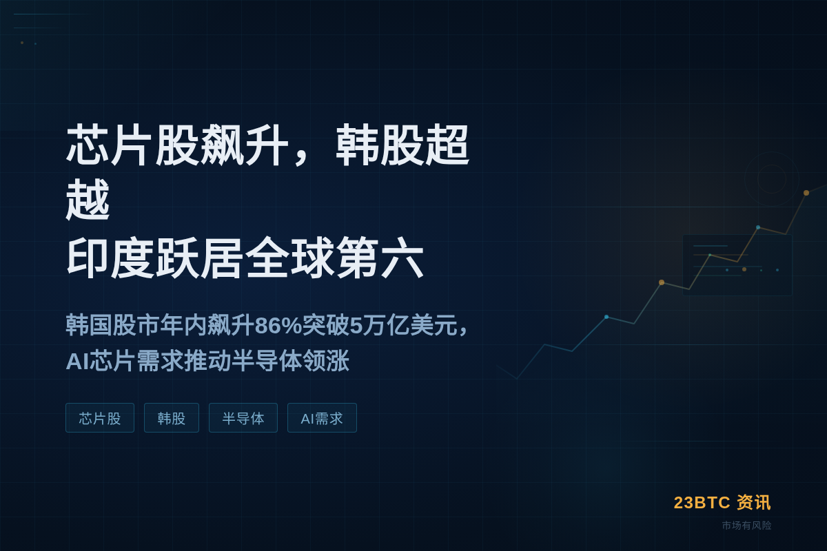 芯片股飙升，韩股超越印度跃居全球第六
